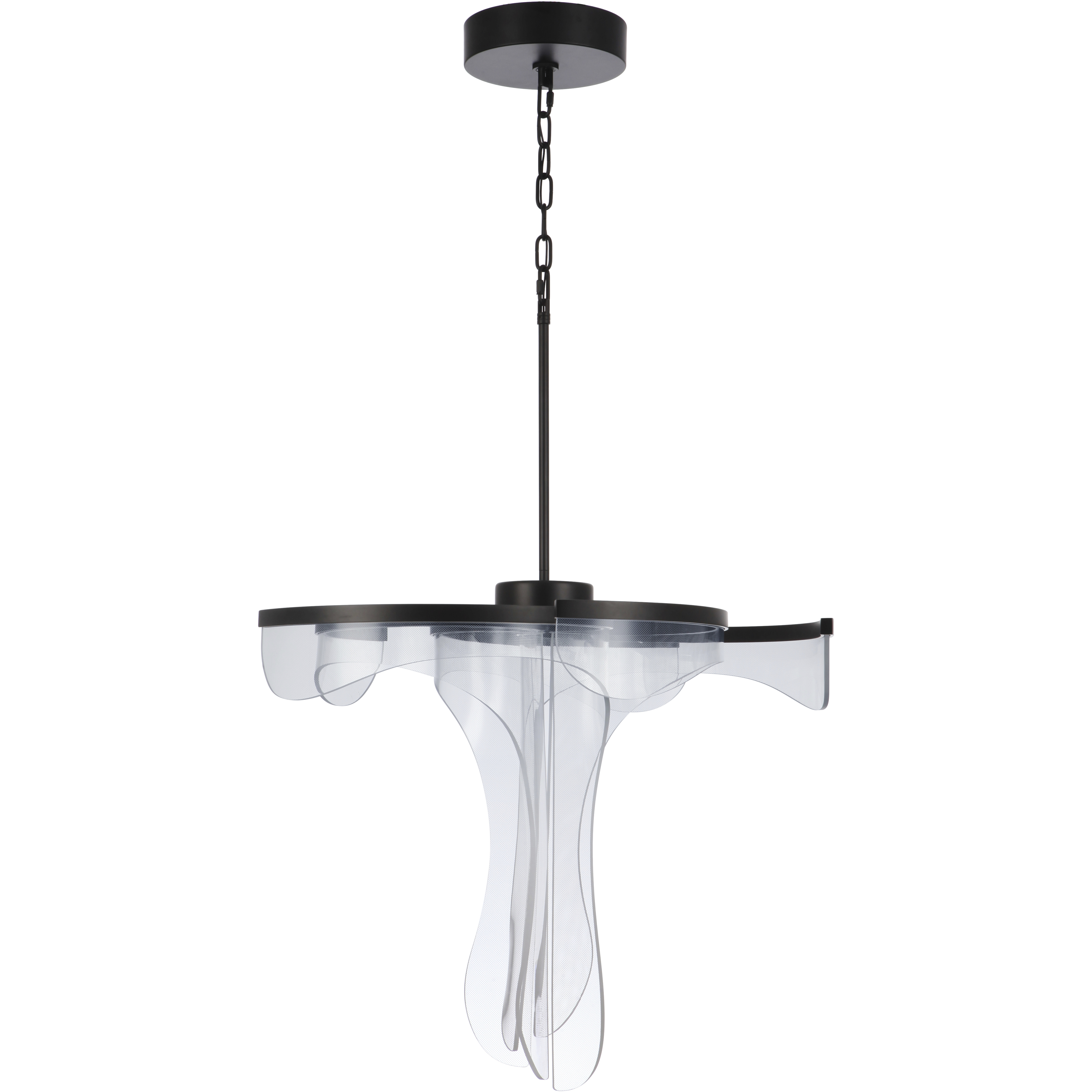 Estrella LED 27.6 inch Flat Black Pendant Ceiling Light, 5 Arm