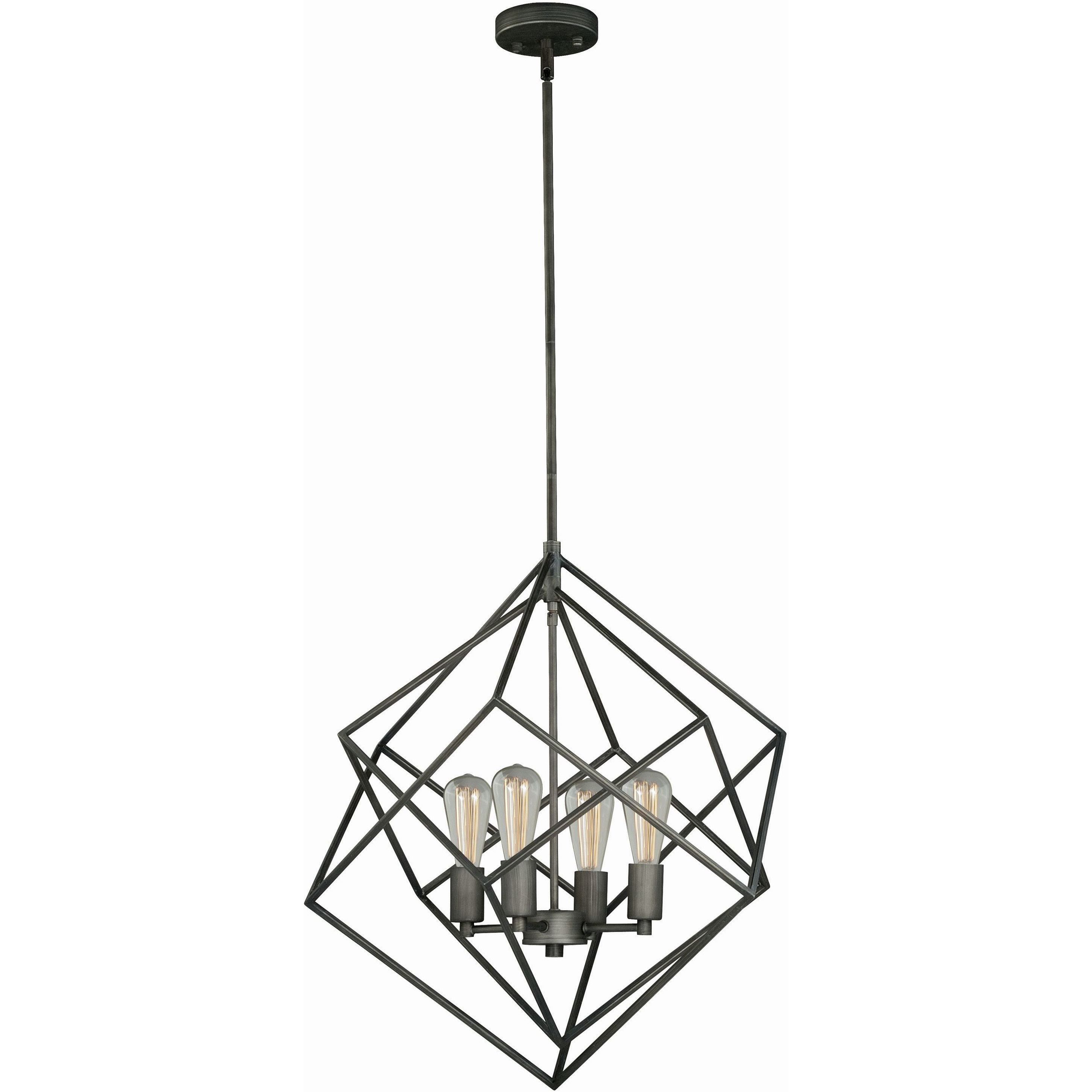 Rad 4 Light 23.5 inch Warm Pewter Pendant Ceiling Light