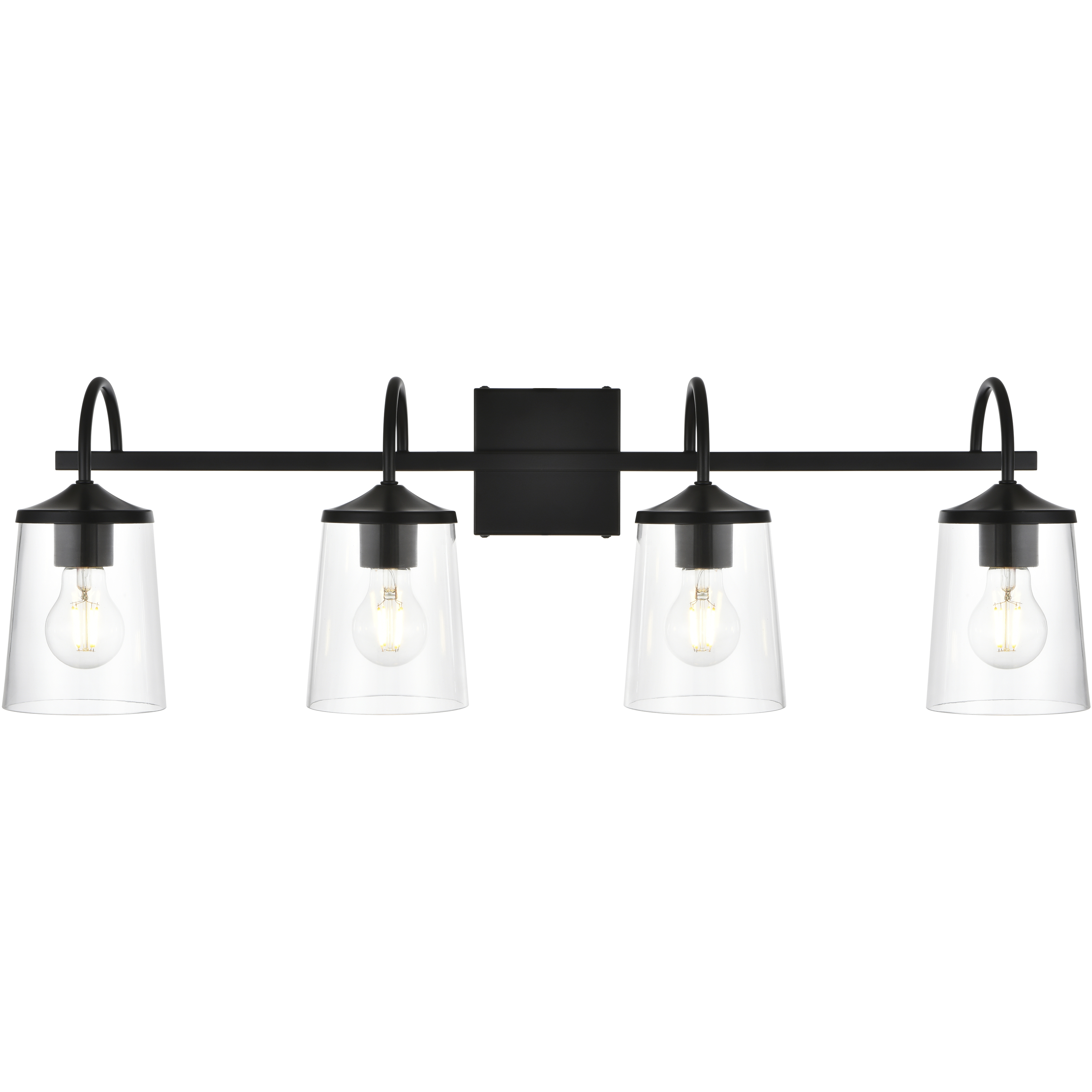 Avani 4 Light 33 inch Black Bath Sconce Wall Light