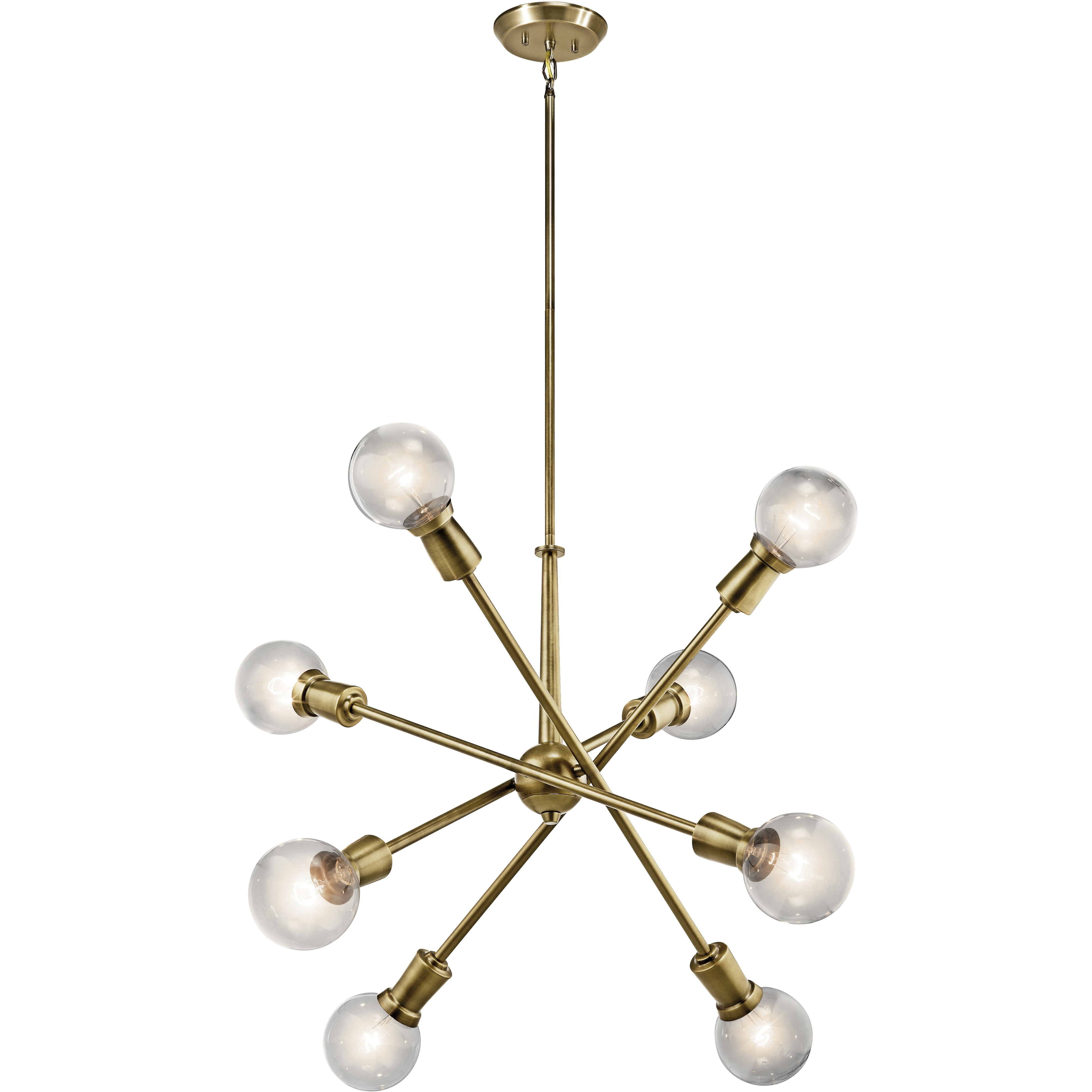 Armstrong 8 Light 30 inch Natural Brass Chandelier 1 Tier Medium Ceiling Light, 1 Tier Medium
