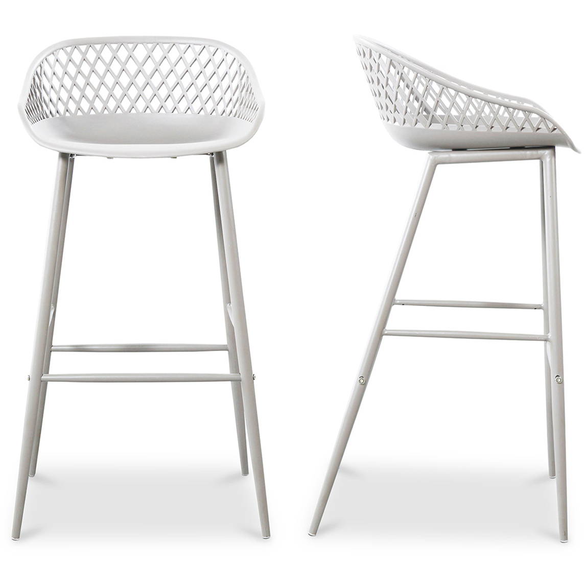 Piazza 37 inch White Outdoor Barstool
