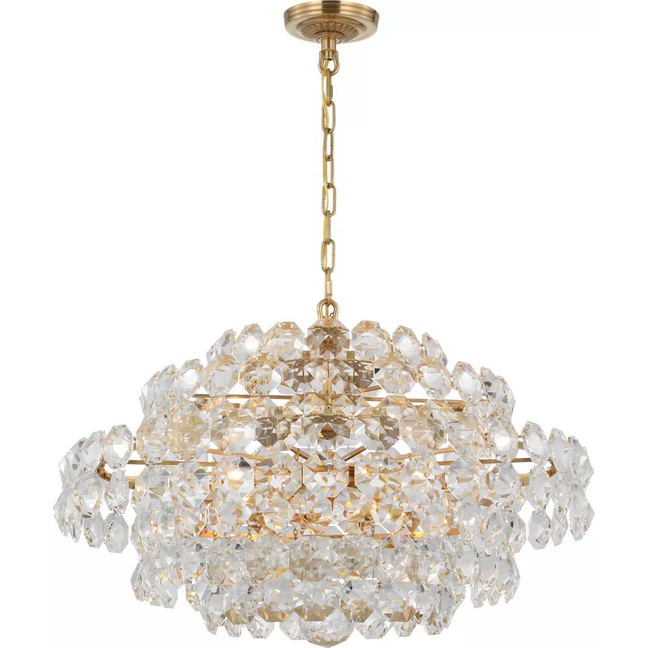AERIN Sanger 12 Light 29 inch Hand-Rubbed Antique Brass Chandelier Ceiling Light, Small