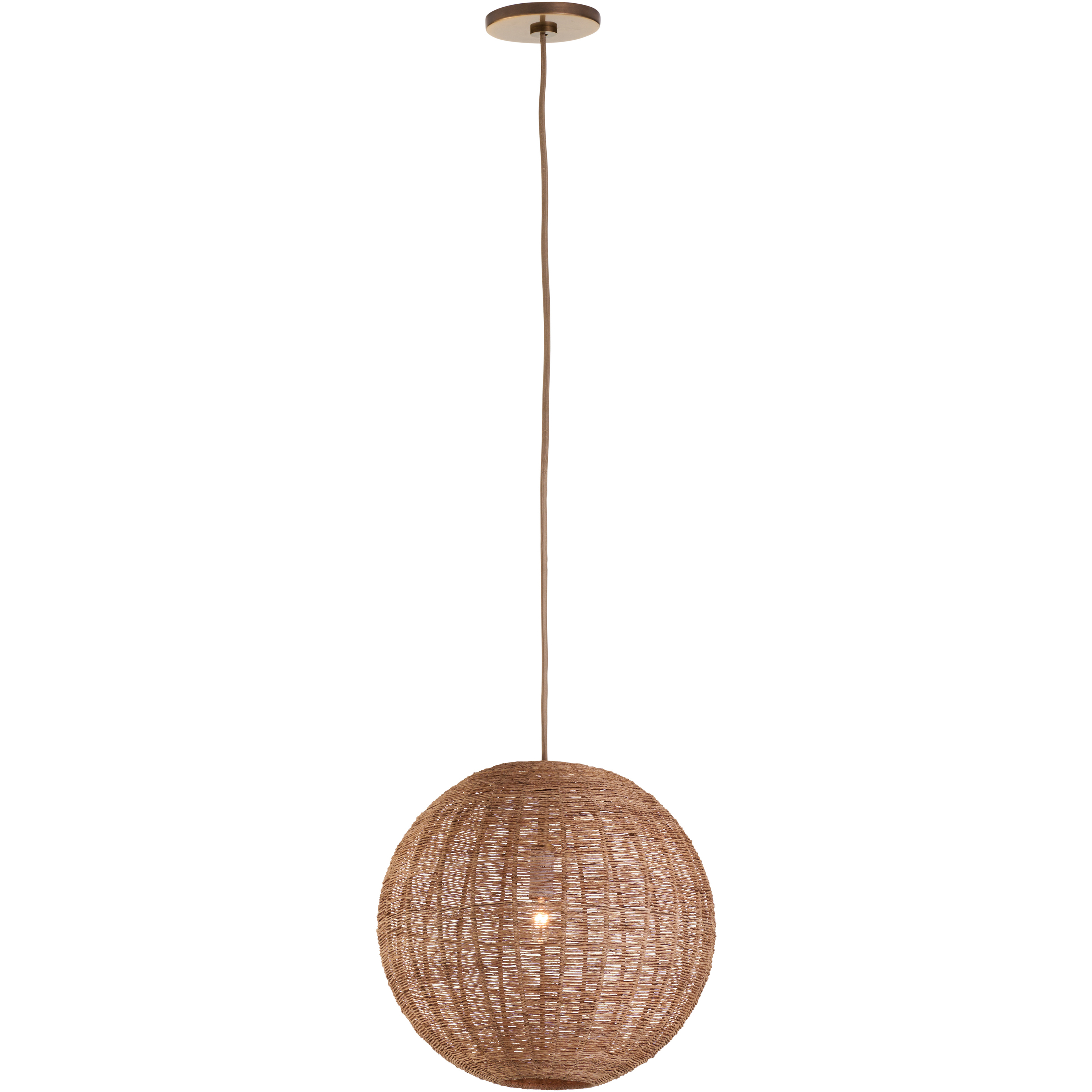 Teague 1 Light 14 inch Brown Single Pendant Ceiling Light