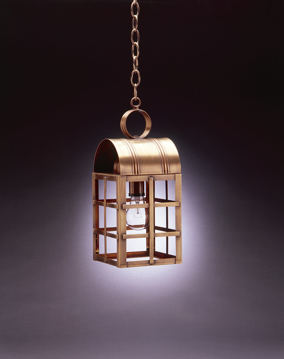 Adams 1 Light 6 inch Verdi Gris Hanging Lantern Ceiling Light in Clear Glass