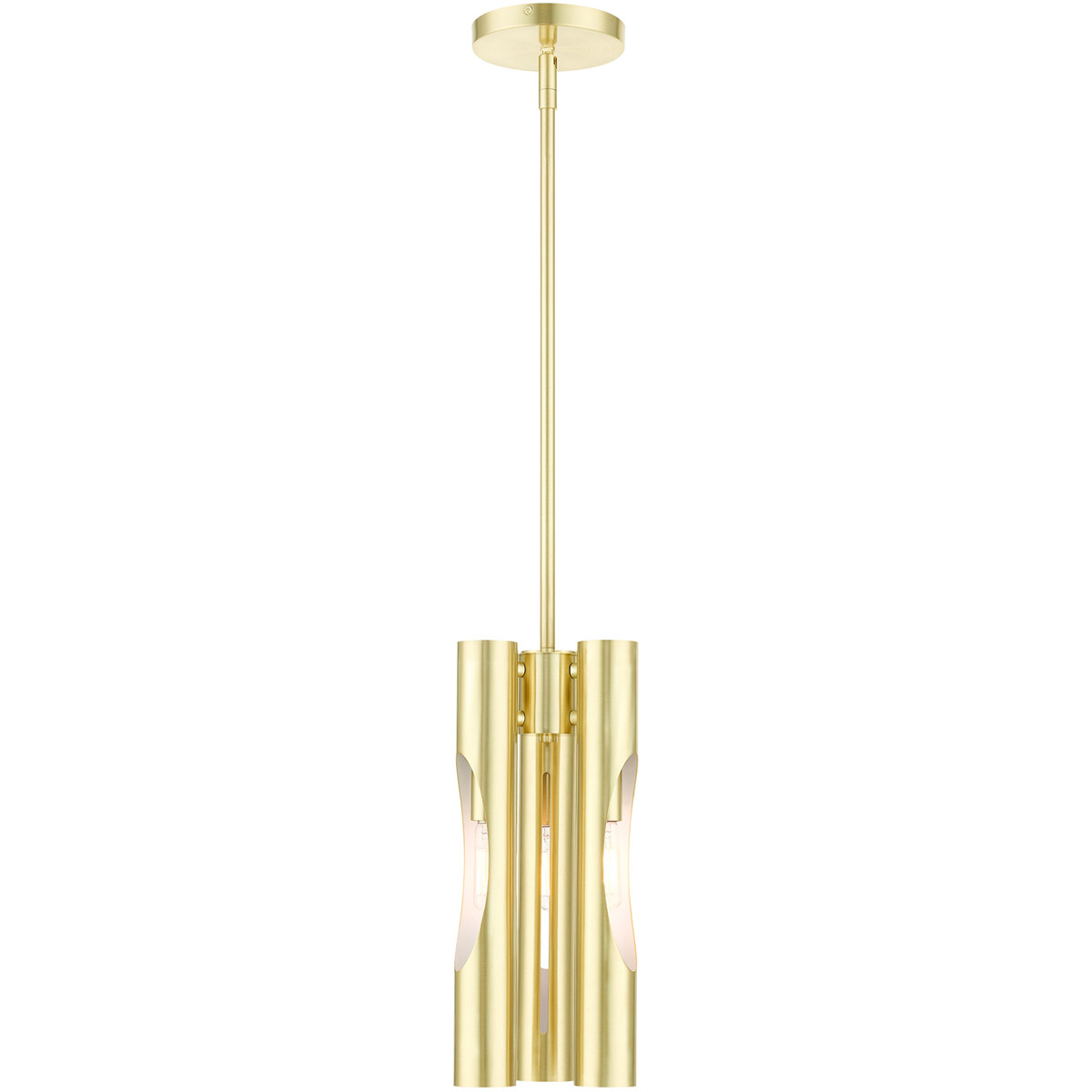 Acra 3 Light 6.25 inch Satin Brass Pendant Chandelier Ceiling Light