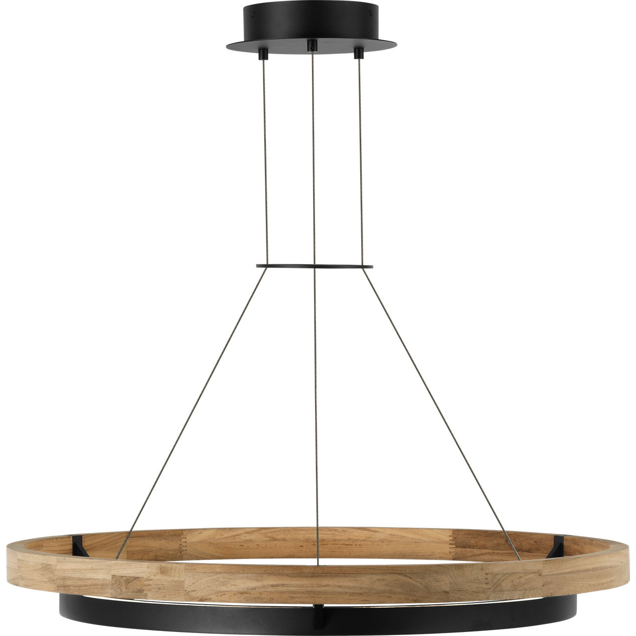 Sean Lavin Grace LED 35.8 inch Textured Black and Teak Wood Outdoor Chandelier