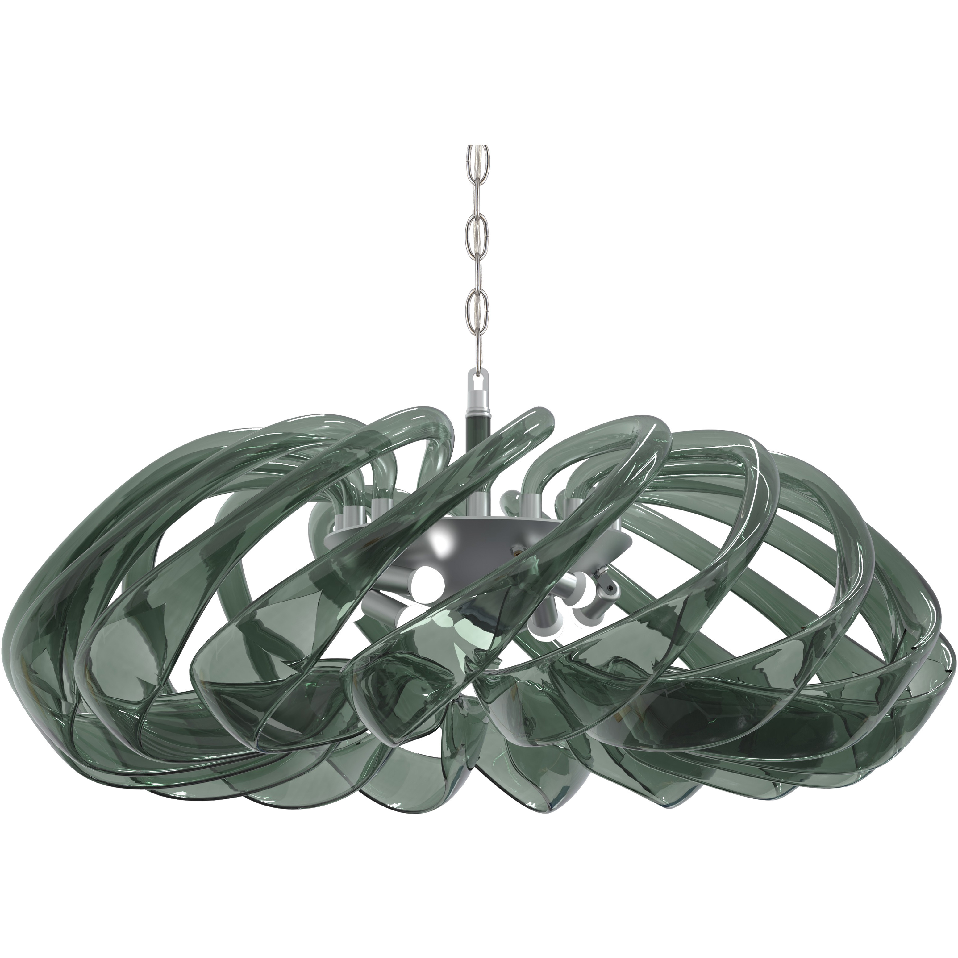 Donatella 8 Light 37.38 inch Smoke Green Glass Pendant Ceiling Light