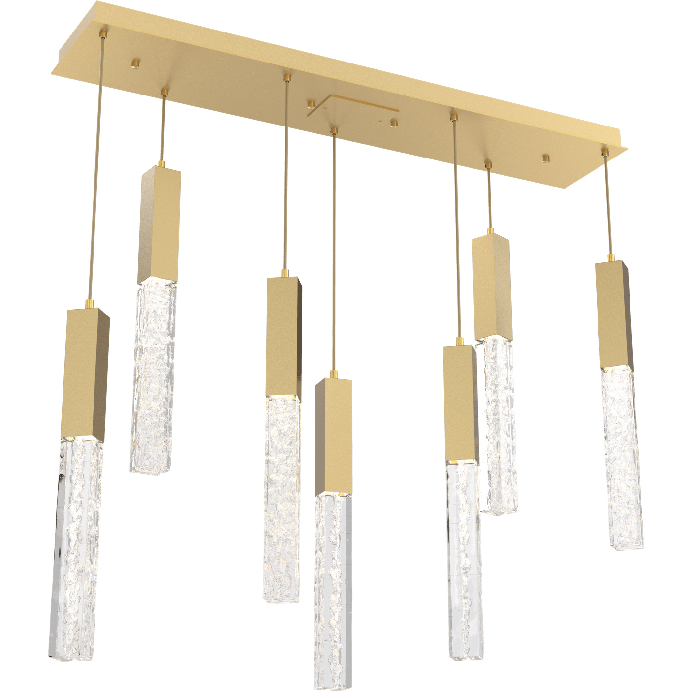 Axis LED 42.4 inch Gilded Brass Linear Pendant Ceiling Light in 3000K LED, Multi-Port