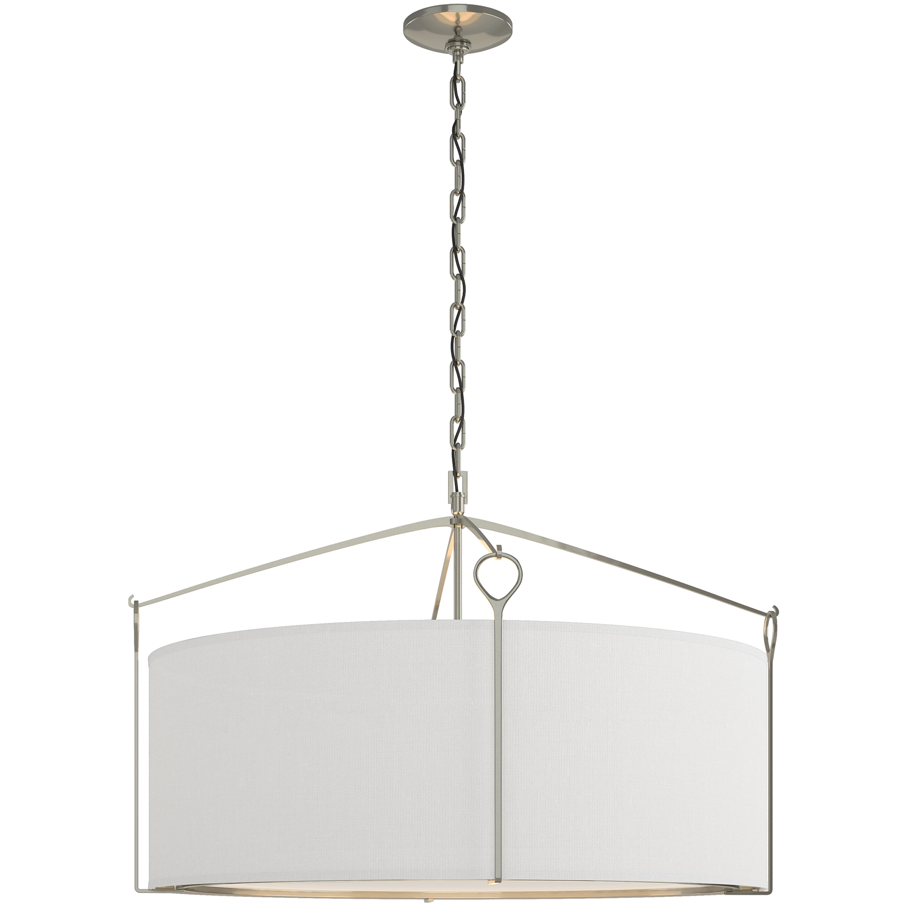 Bow 4 Light 30 inch Sterling Pendant Ceiling Light in Natural Anna, Large