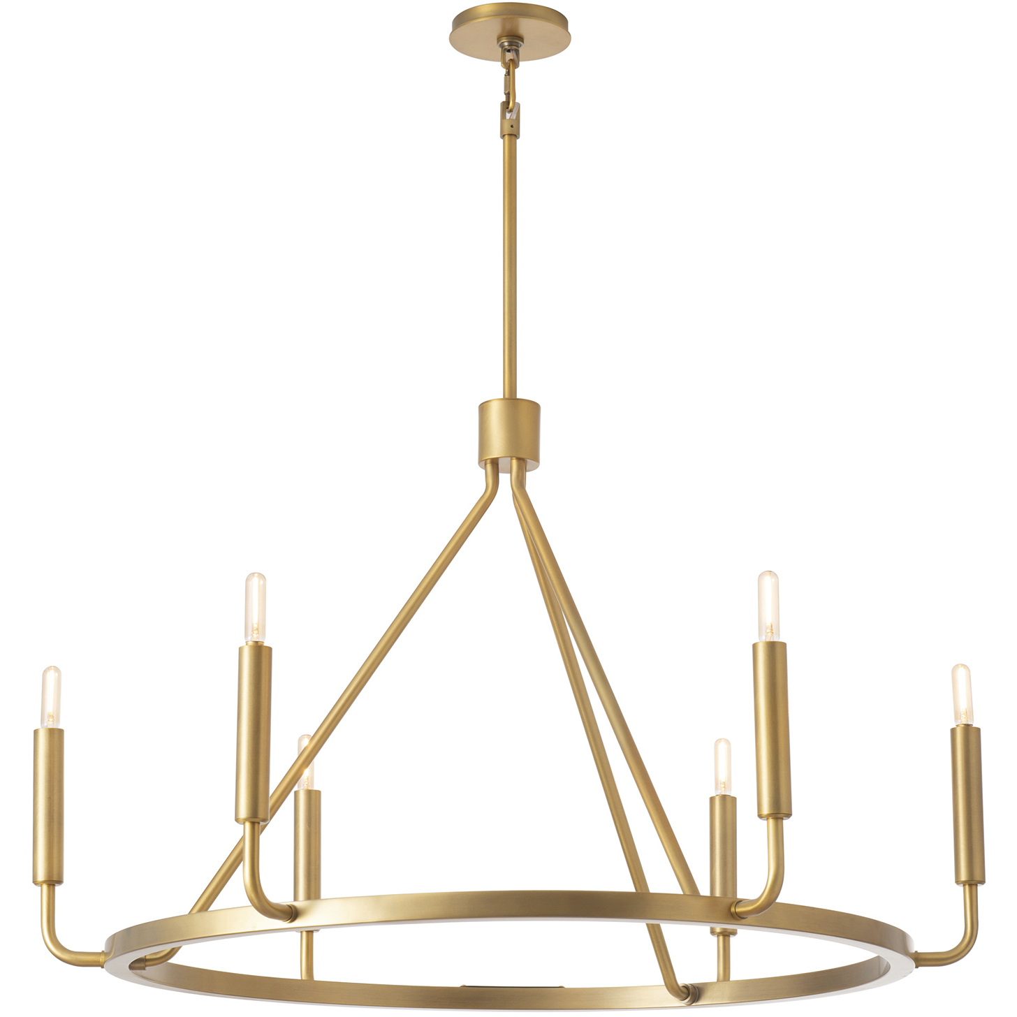 Mavisten Edition Carbonia LED 37.5 inch Lacquered Burnished Brass Chandelier Ceiling Light
