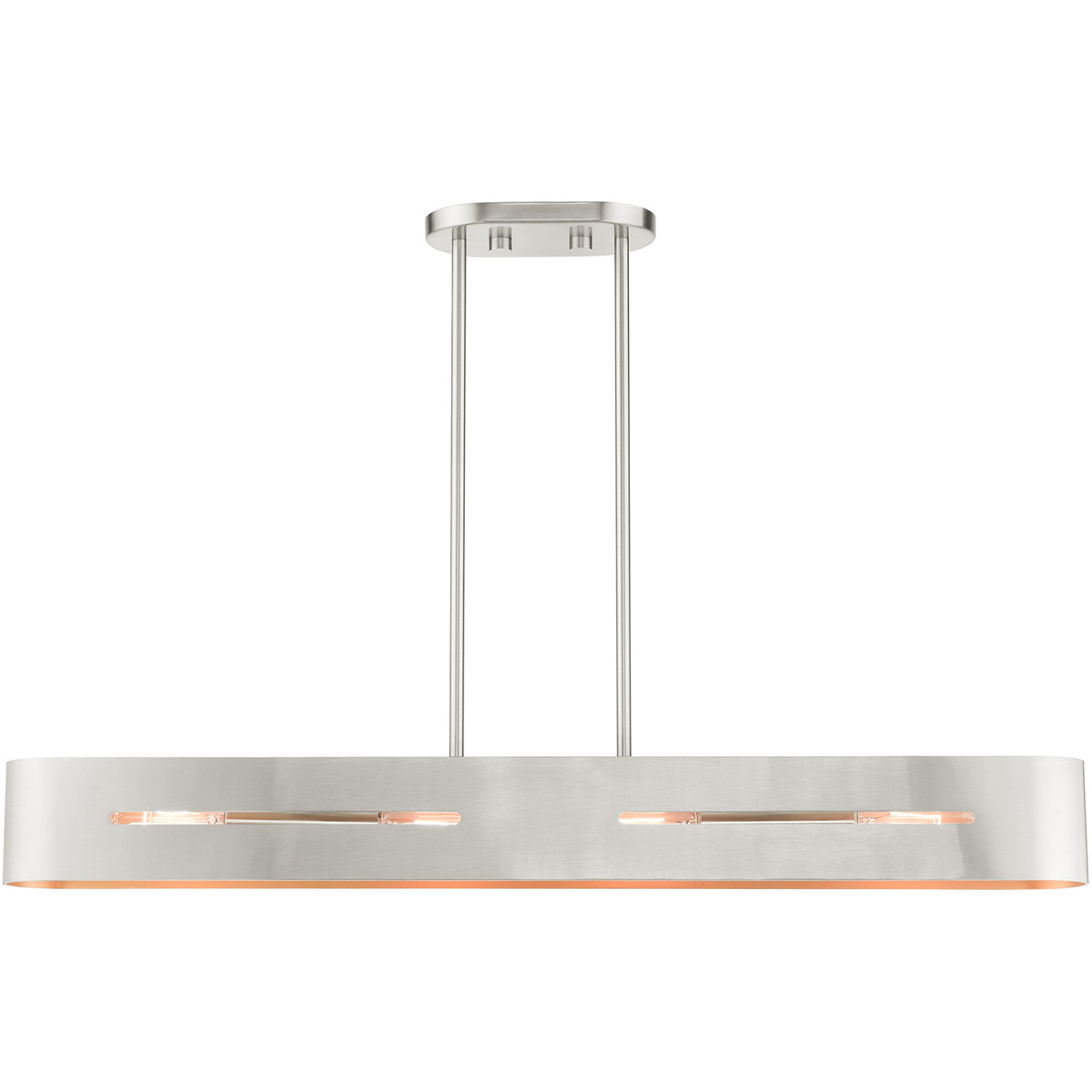 Ravena 4 Light 36 inch Brushed Nickel Linear Chandelier Ceiling Light
