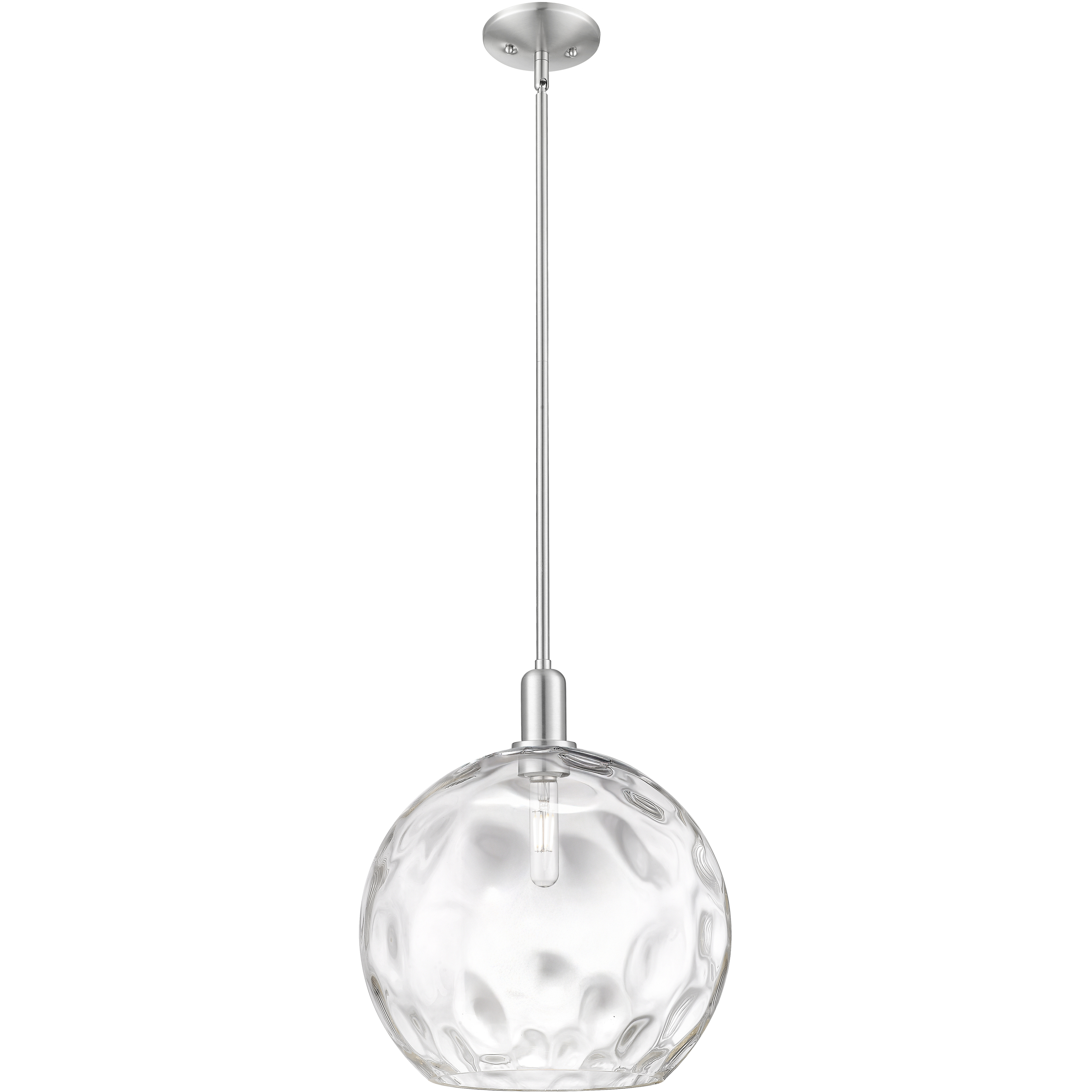 Arcadia Athens Water Glass 1 Light 13 inch Brushed Satin Nickel Mini Pendant Ceiling Light