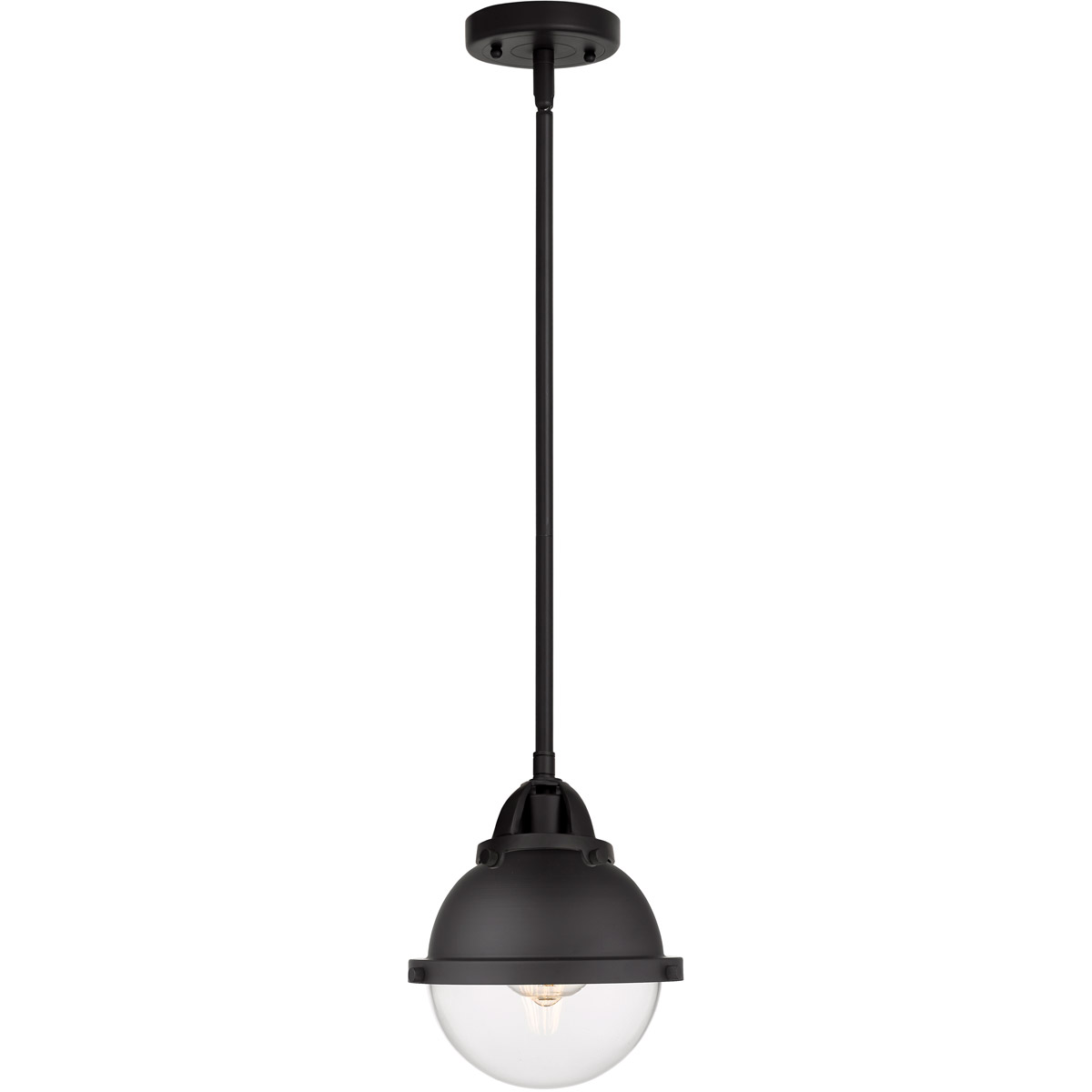Nouveau 2 Hampden 1 Light 7.25 inch Matte Black Mini Pendant Ceiling Light in Clear Glass