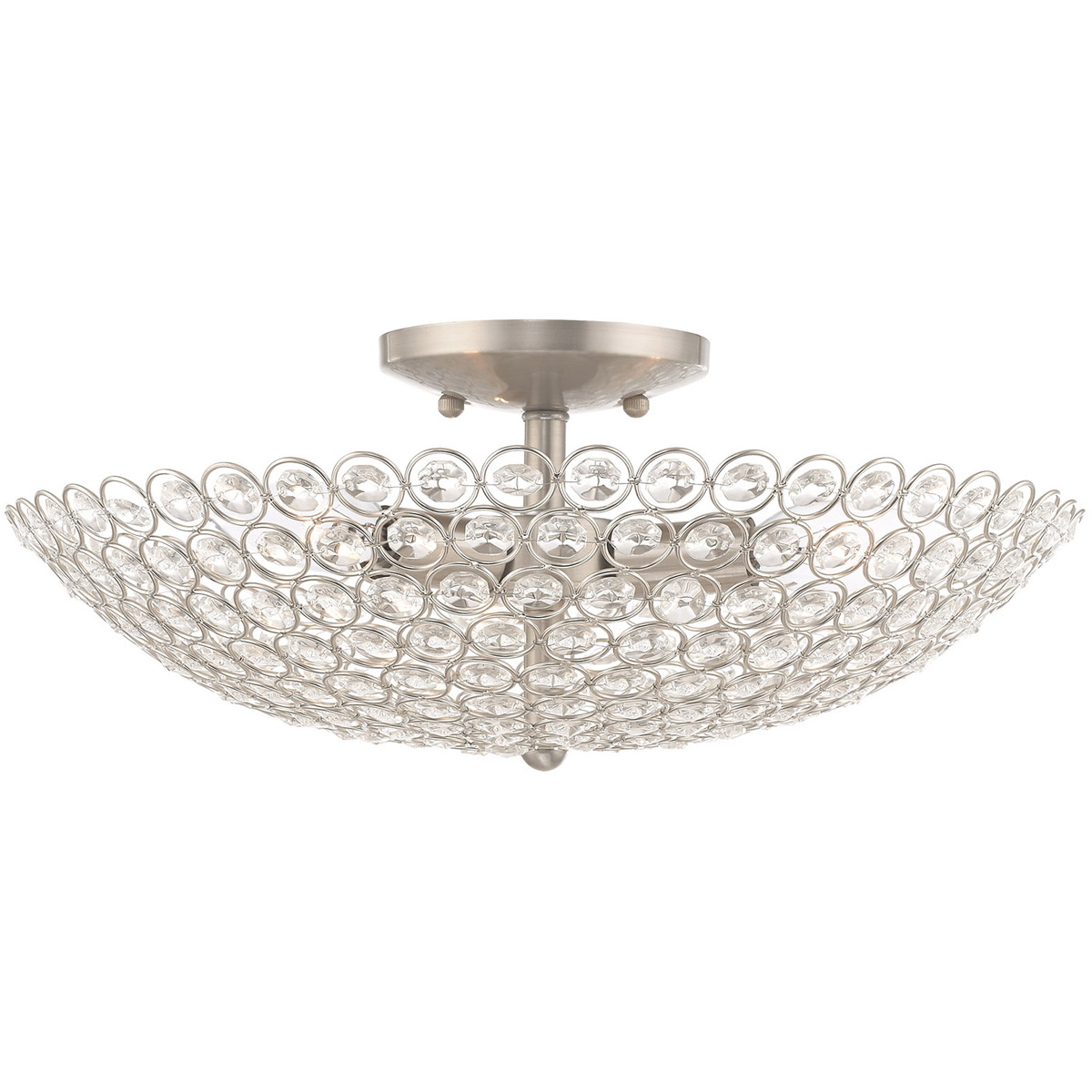 Cassandra 3 Light 16 inch Brushed Nickel Semi-Flush Mount Ceiling Light