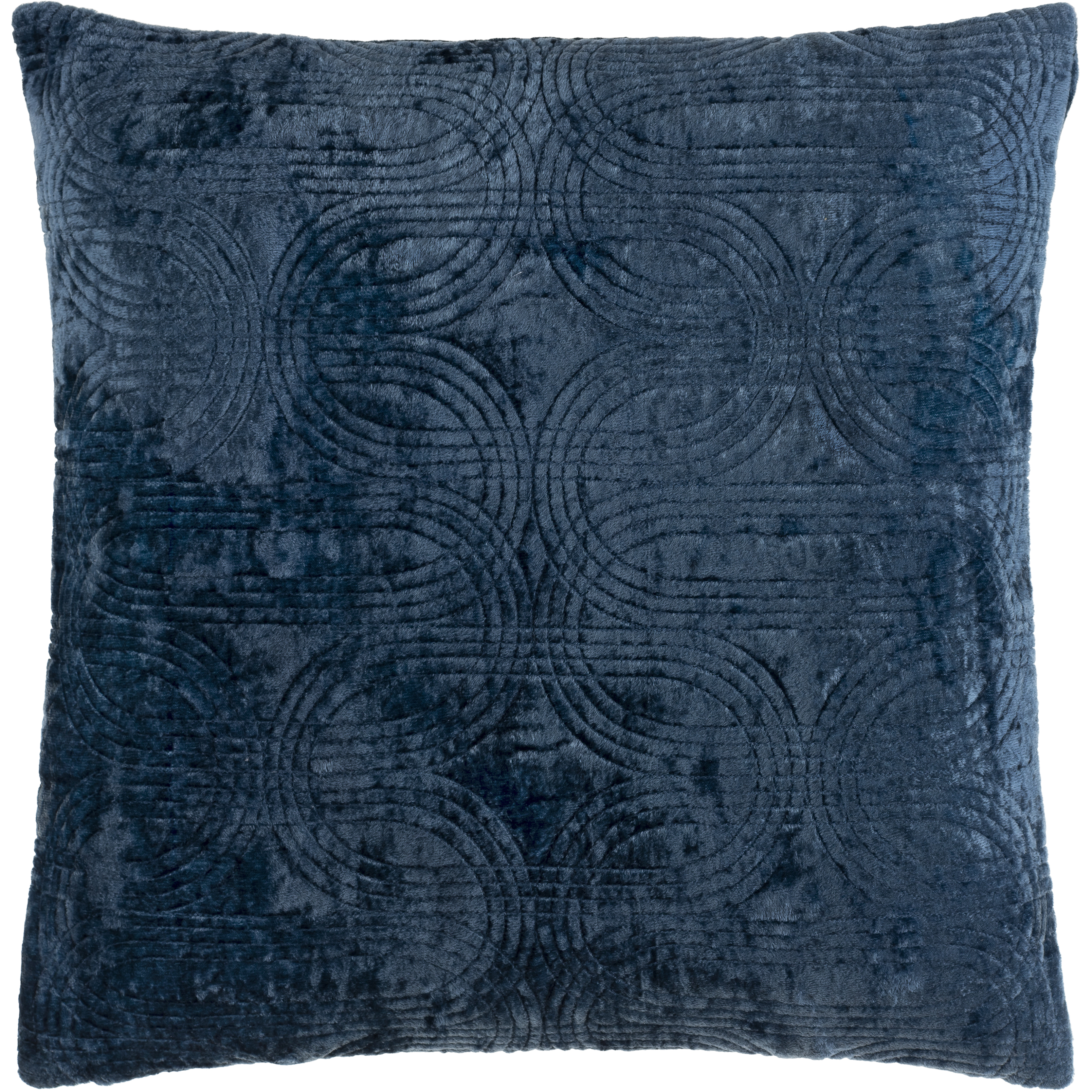 Velvet Deco 20 inch Dark Blue Pillow Cover in 20 x 20, Square