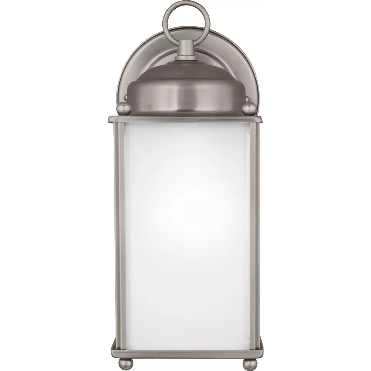 New Castle 1 Light 10.25 inch Antique Brushed Nickel Outdoor Wall Lantern, Large