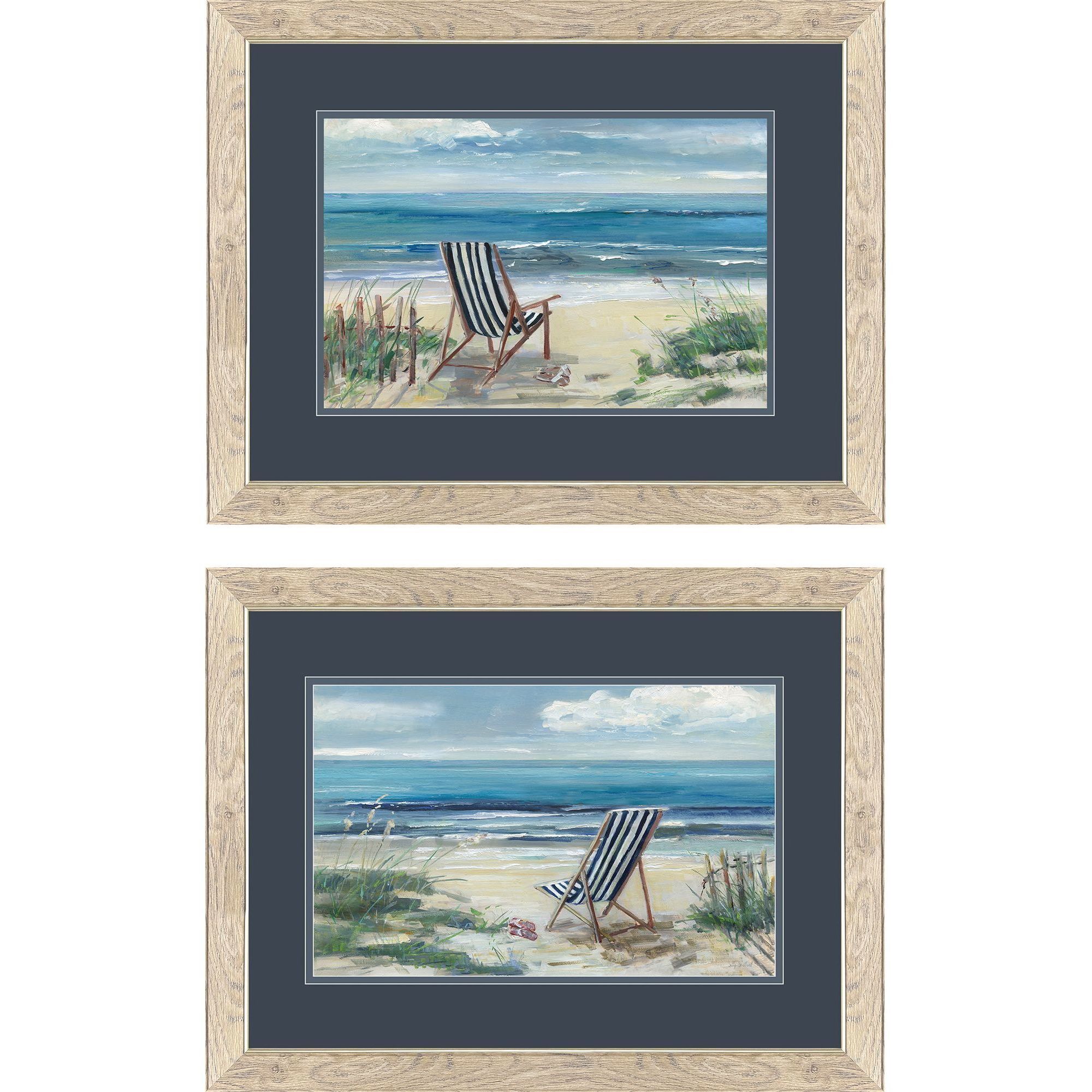 Propac Blue and White and Green and Multi Framed Art, Propac