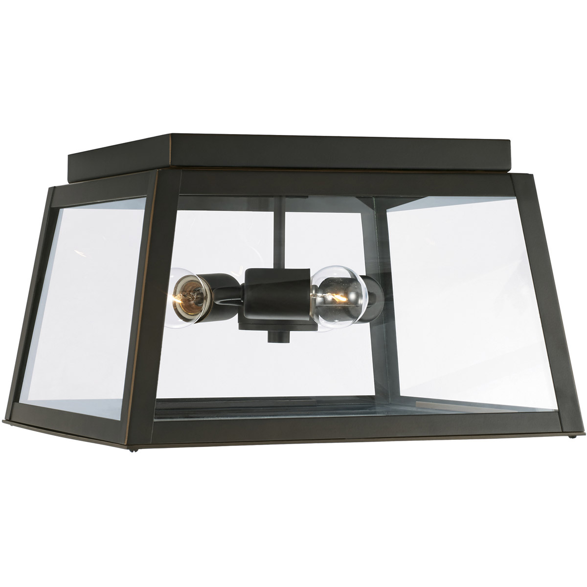 Leighton 3 Light 14.5 inch Oiled Bronze Outdoor Flush Mount