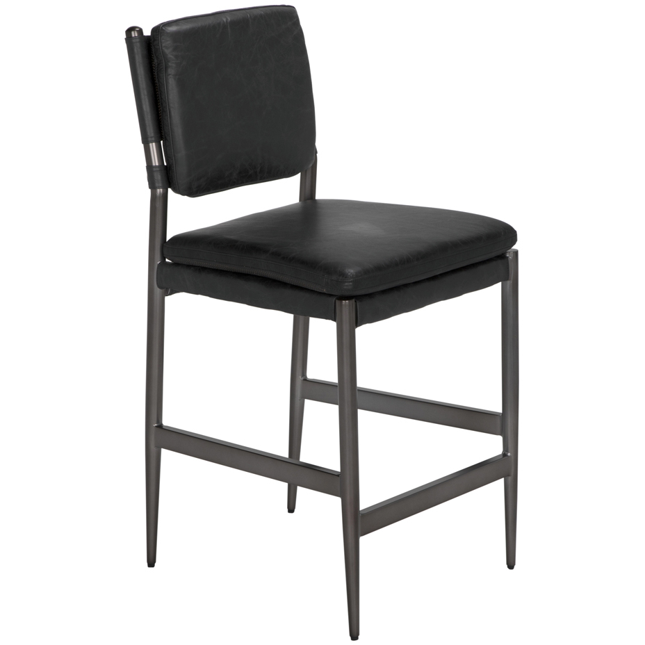 Astor 40.5 inch Steel Gray Powder Coat and Ebony Black Counter Chair
