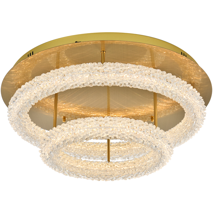 Bowen 2 Light 26 inch Satin Gold Flush Mount Ceiling Light