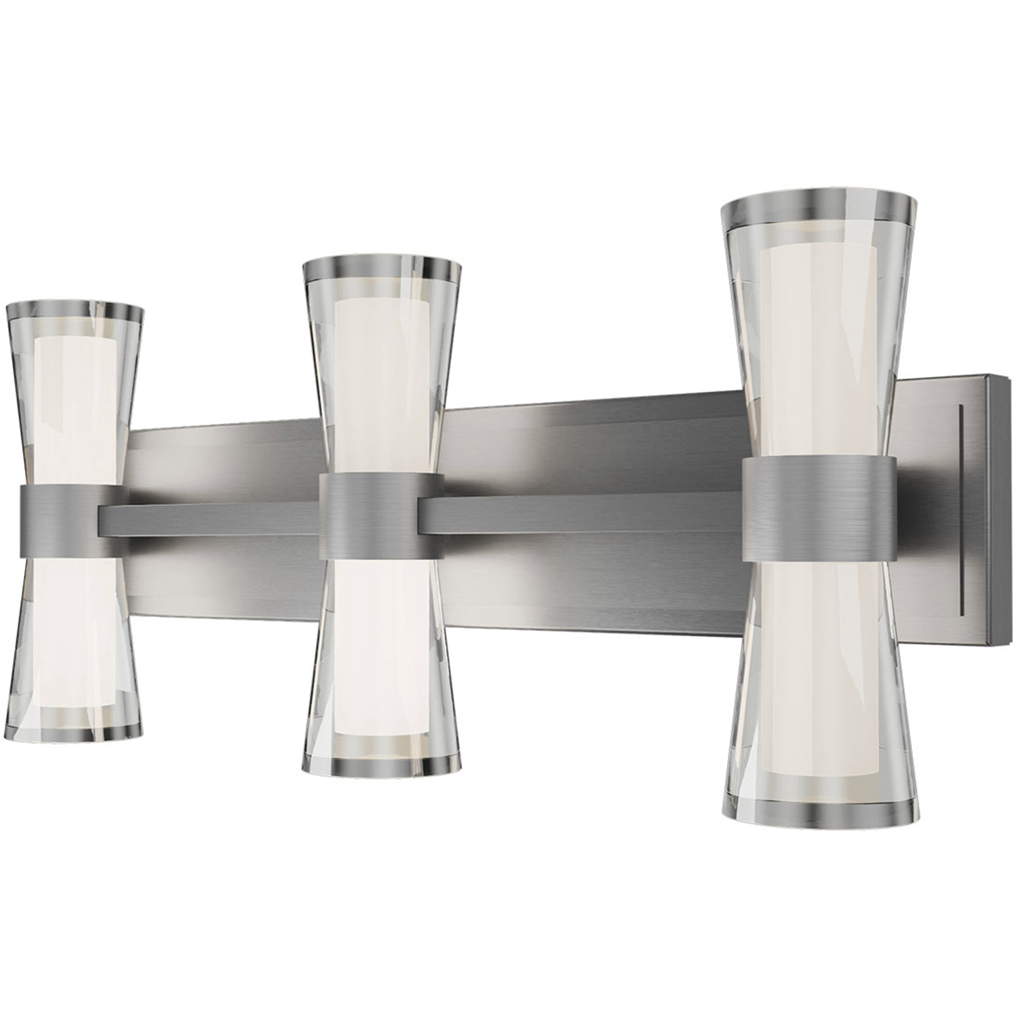 Hourglass LED 24 inch Brushed Nickel Bath Vanity & Wall Light in 4000K, dweLED