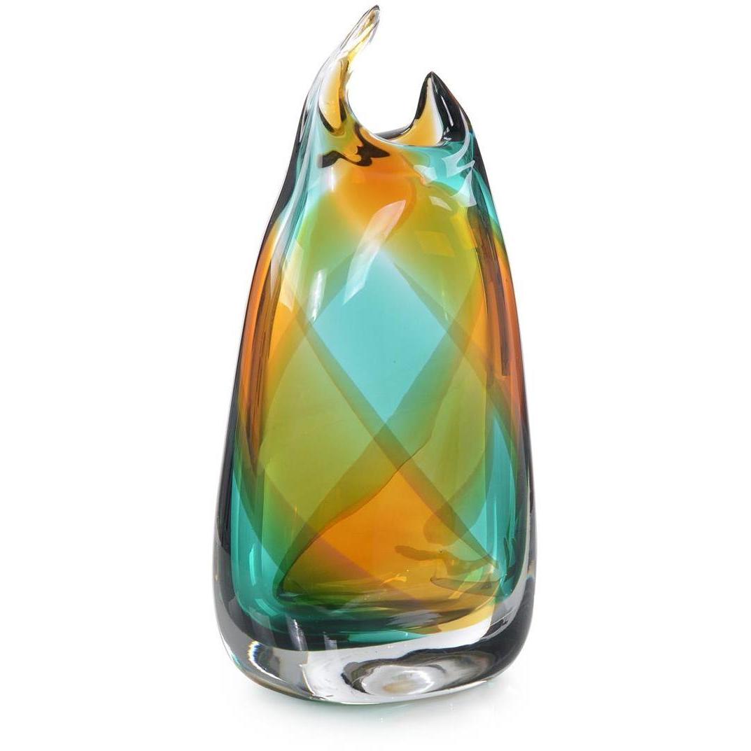 Handblown 14 X 4 inch Vase 