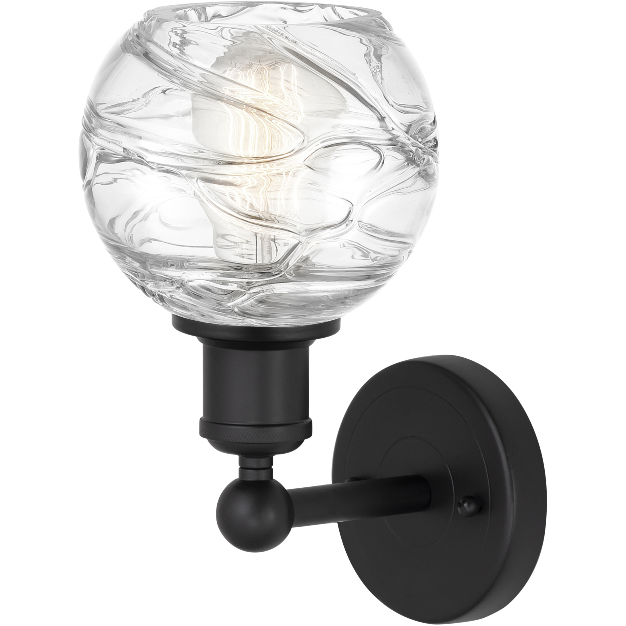 Edison Athens Deco Swirl 1 Light 6 inch Matte Black Sconce Wall Light