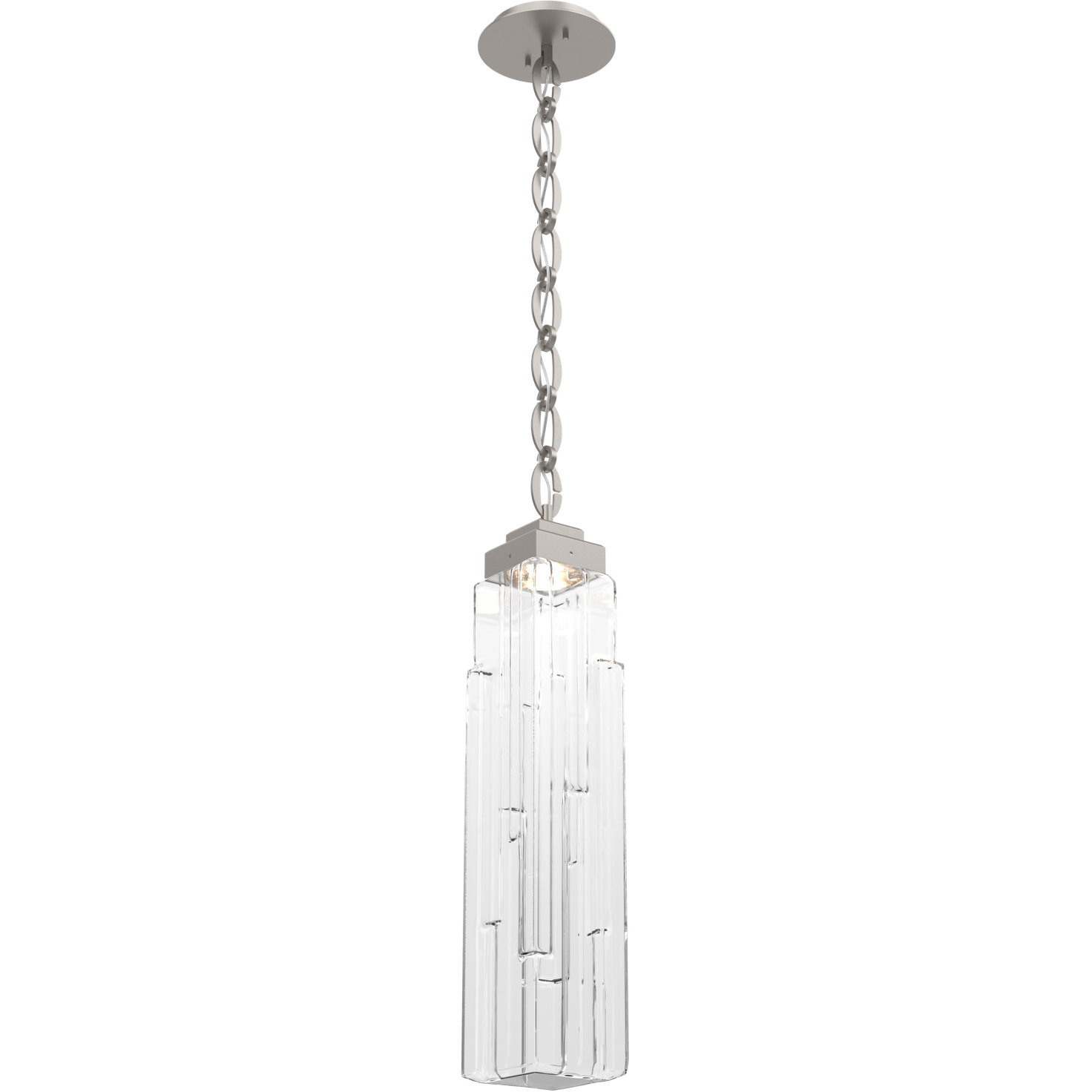 Ledgestone LED 6.4 inch Beige Silver Pendant Ceiling Light in 2700K LED, Oval Chain
