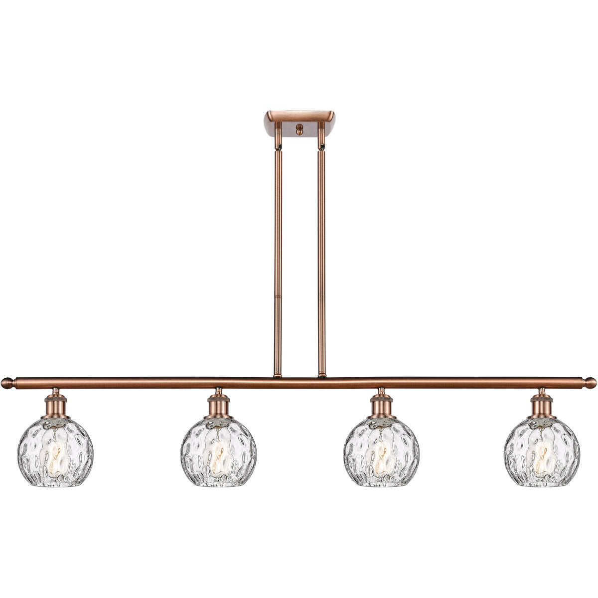 Ballston Athens Water Glass 4 Light 46 inch Antique Copper Island Light Ceiling Light