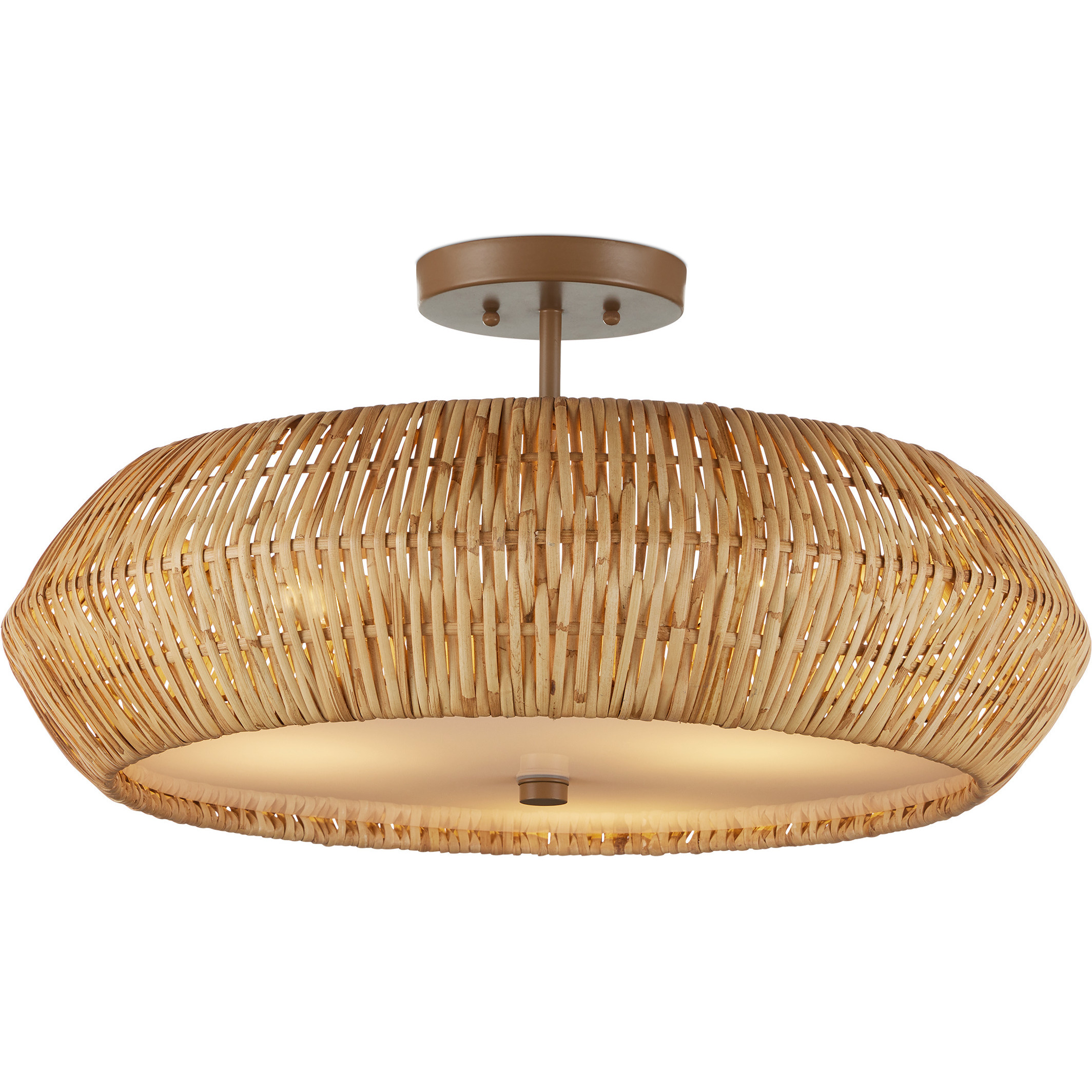 Antibes 3 Light 24.5 inch Khaki Semi-Flush Mount Ceiling Light