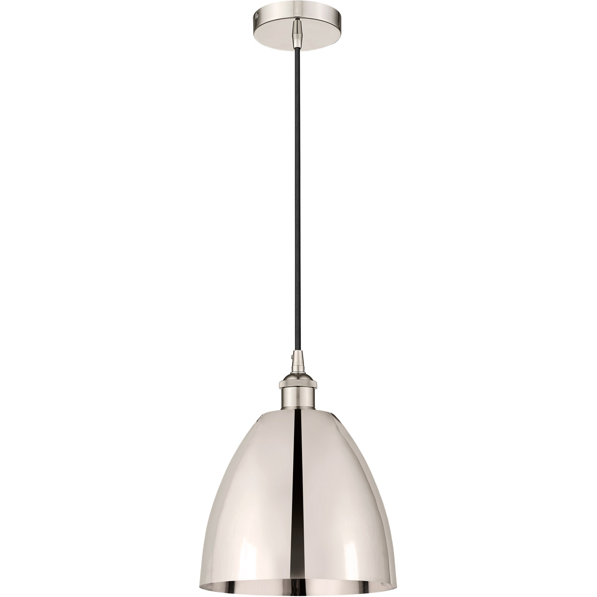 Edison Dome LED 9 inch Polished Nickel Mini Pendant Ceiling Light