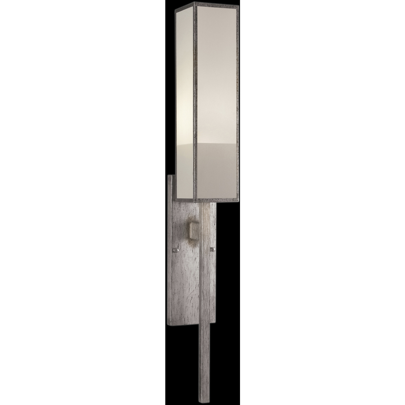 Perspectives Sconce Wall Light in Silver, White Crepe