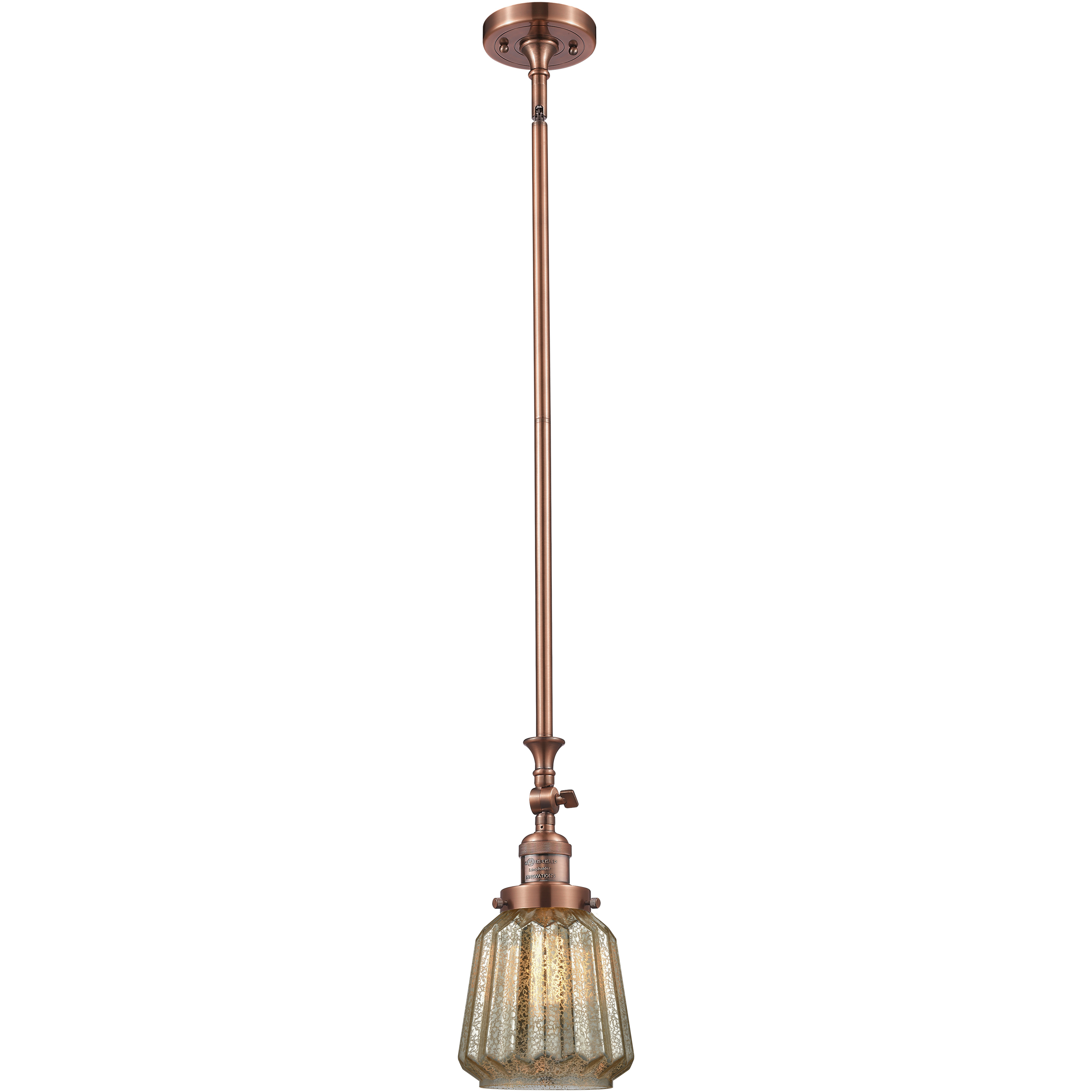 Franklin Restoration Chatham LED 6 inch Antique Copper Mini Pendant Ceiling Light in Mercury, Franklin Restoration