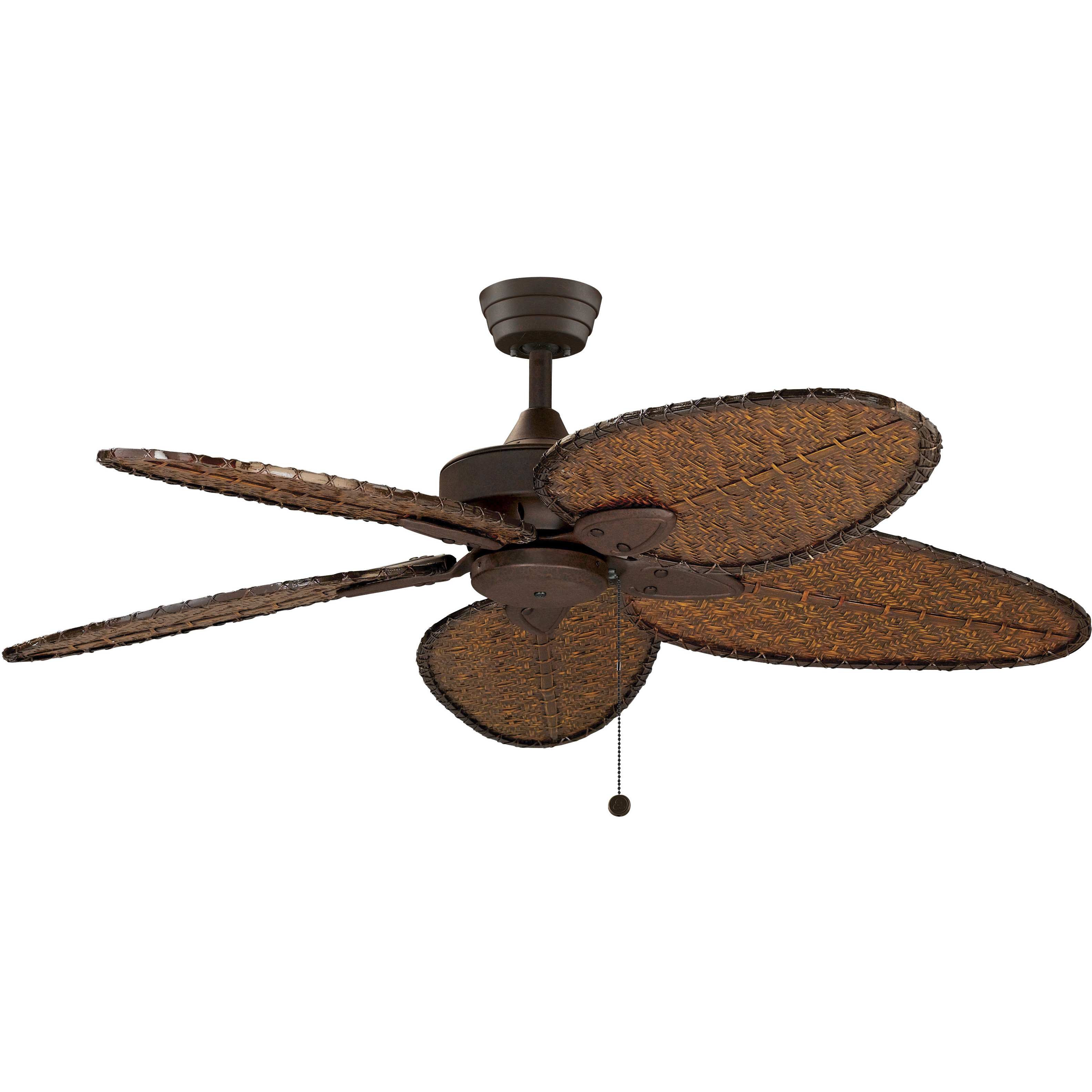 Windpointe 52 inch Rust with Narrow Oval Antique Bamboo Blades Ceiling Fan