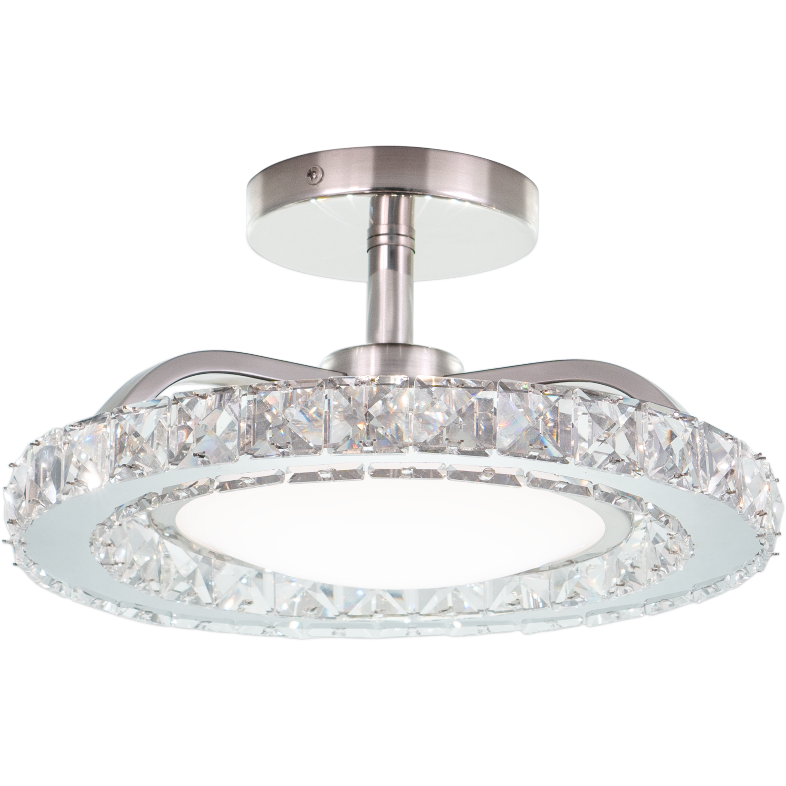 Clara LED 12.25 inch Brushed Nickel Semi-Flush Mount Ceiling Light