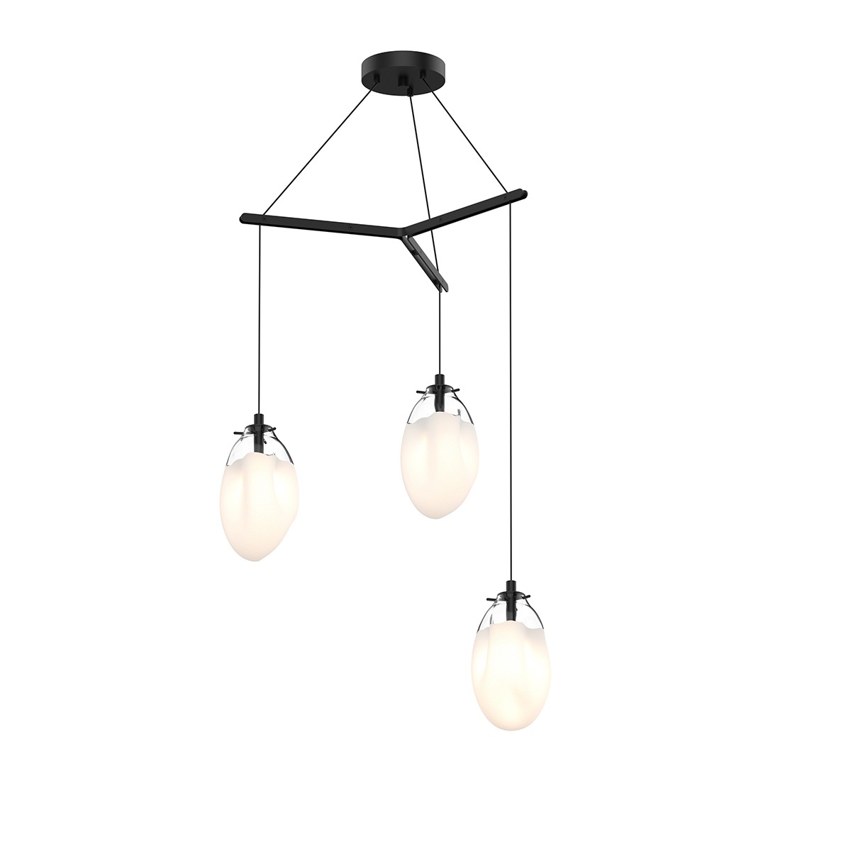 Liquid LED 27 inch Satin Black Pendant Ceiling Light in White Glass
