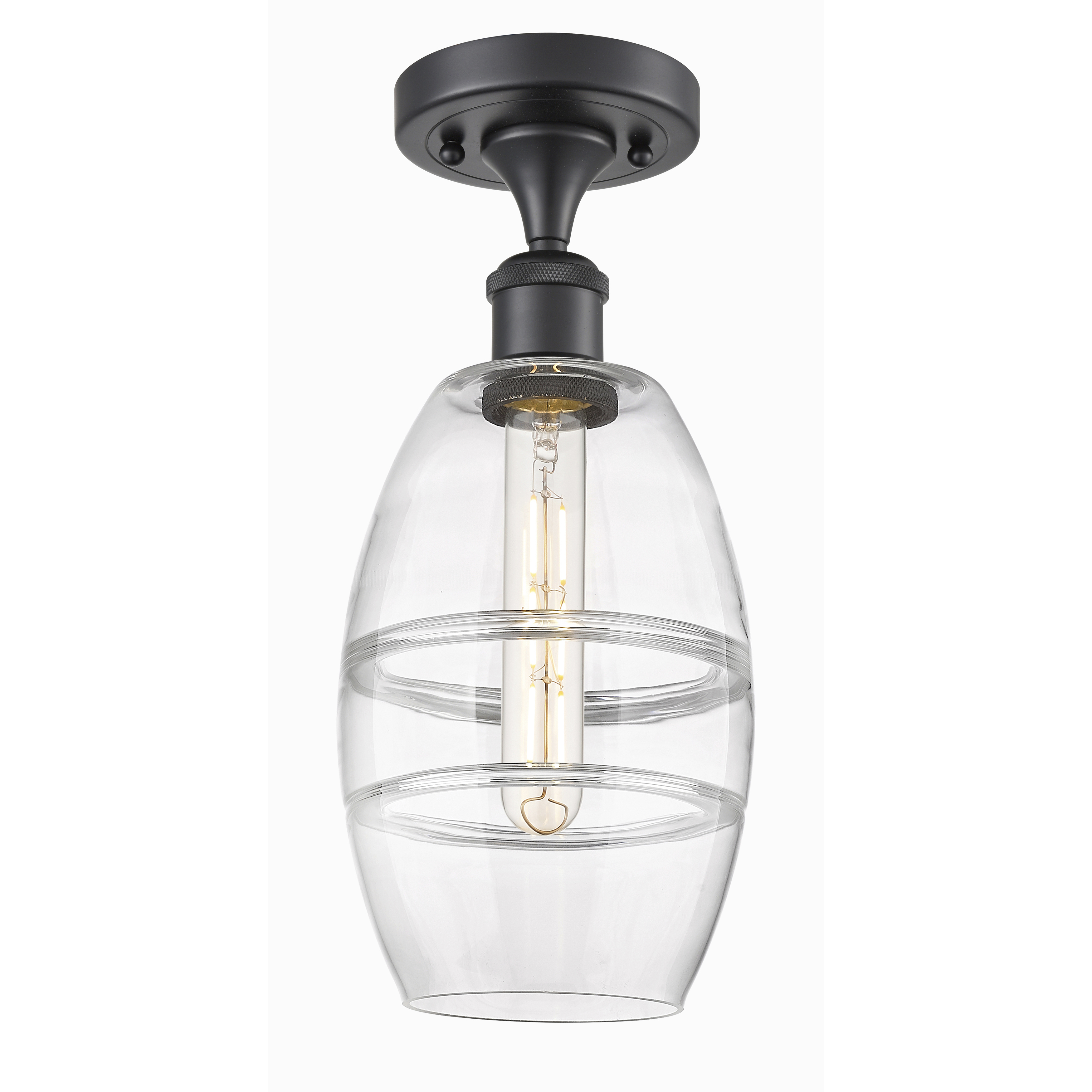 Ballston Vaz 1 Light 5.88 inch Matte Black Semi-Flush Mount Ceiling Light