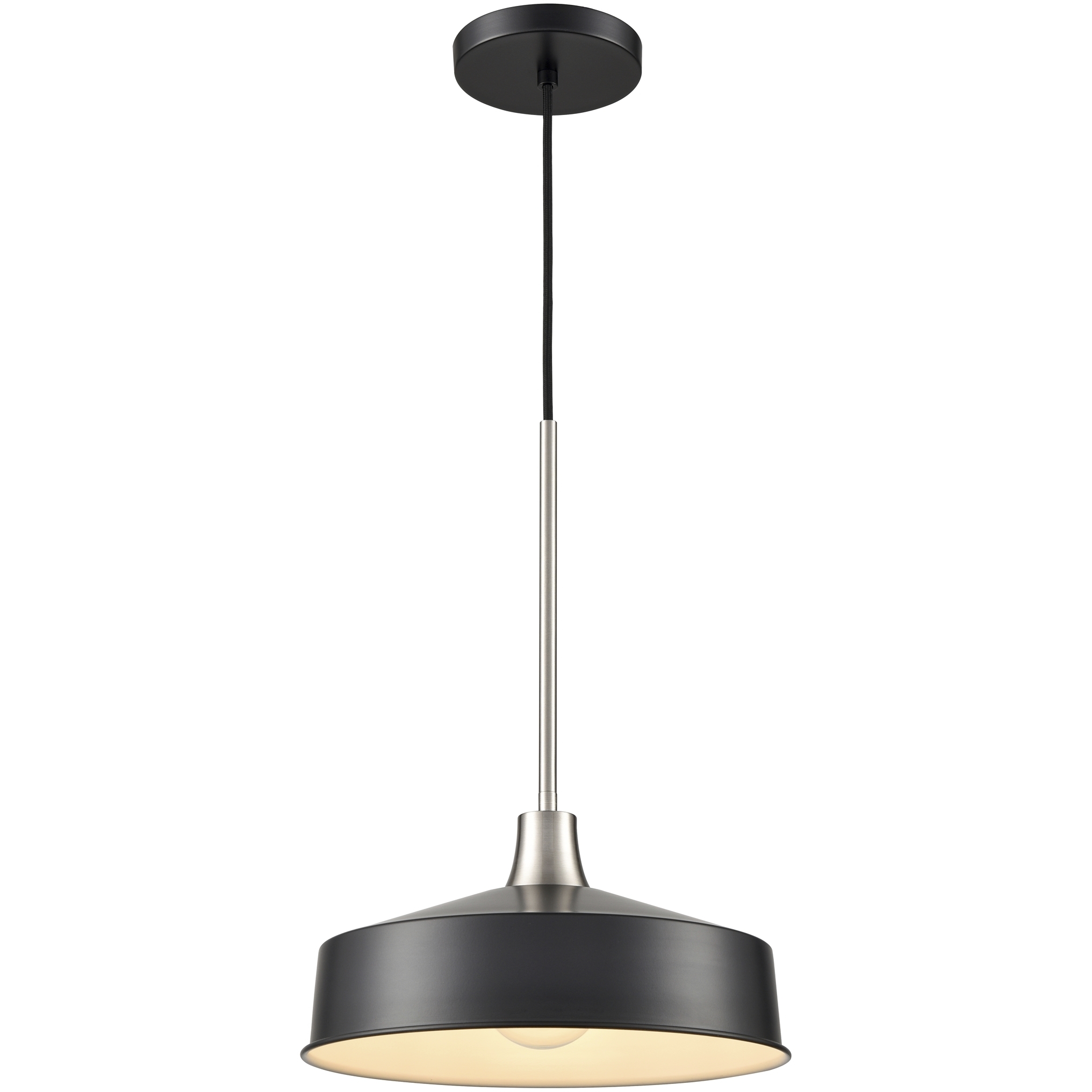 Daisy 1 Light 11.75 inch Graphite And Satin Nickel Pendant Ceiling Light