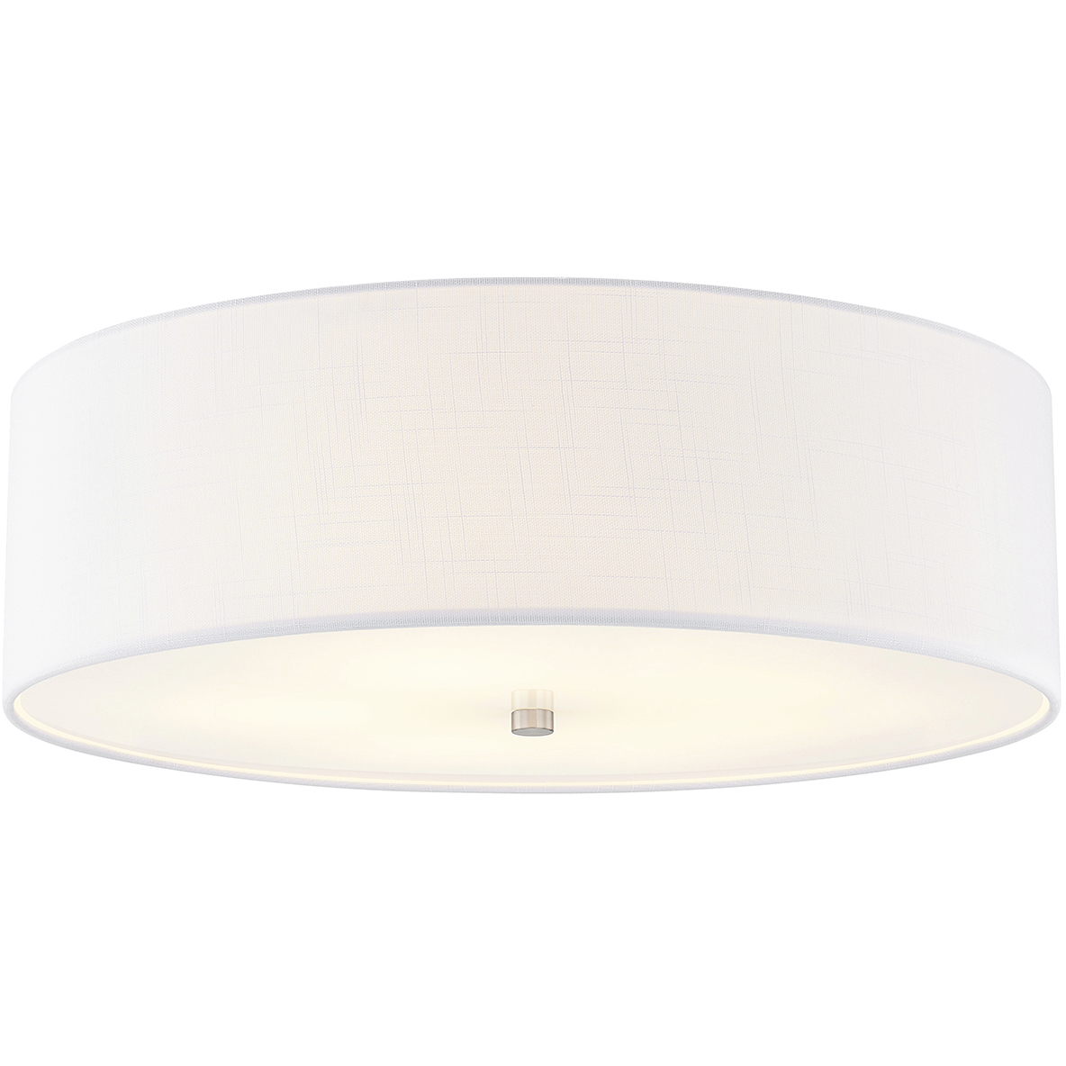 Textile Collection 5 Light 24 inch Brushed Nickel Flush Mount Ceiling Light in White, Classic Family