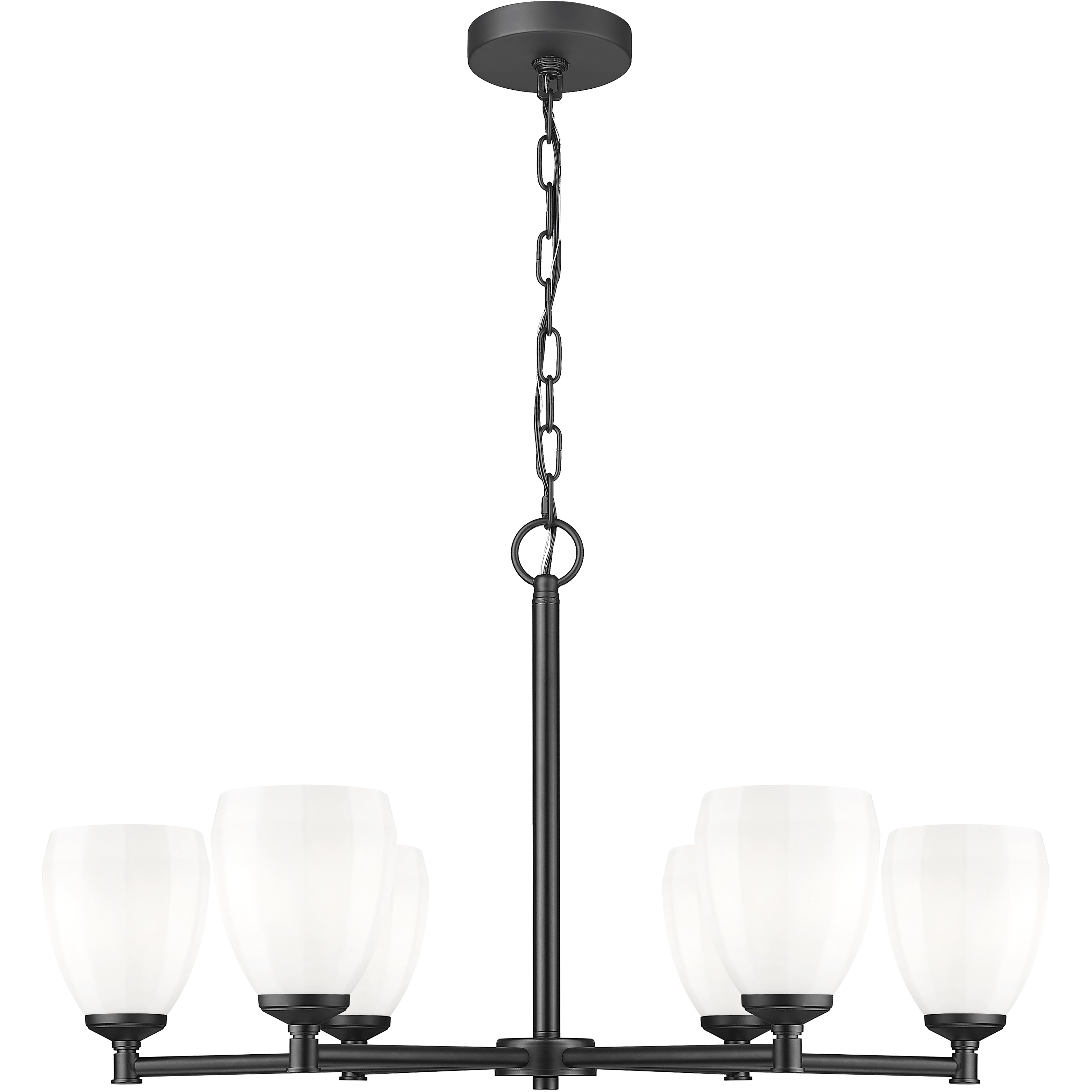 Oren 6 Light 32 inch Matte Black Chandelier Ceiling Light
