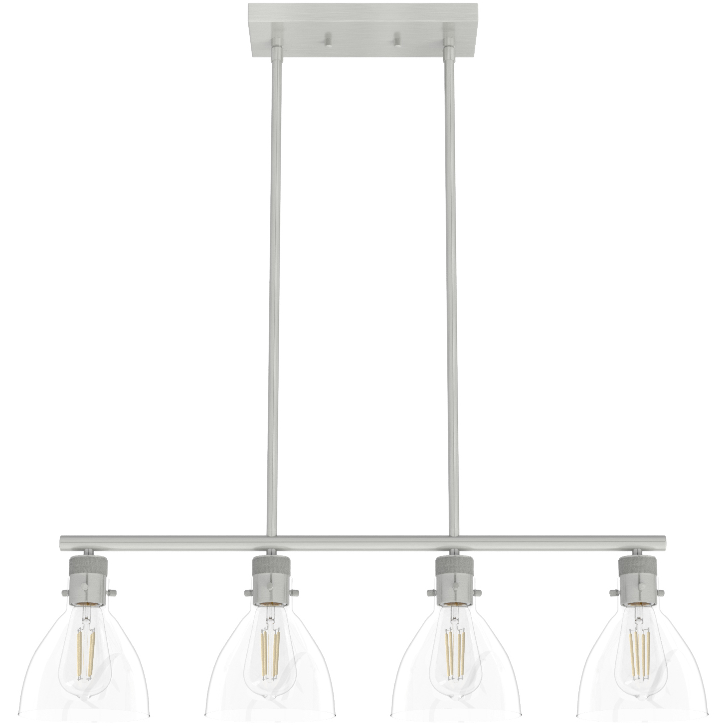 Van Nuys 4 Light 32 inch Brushed Nickel Linear Chandelier Ceiling Light, Medium