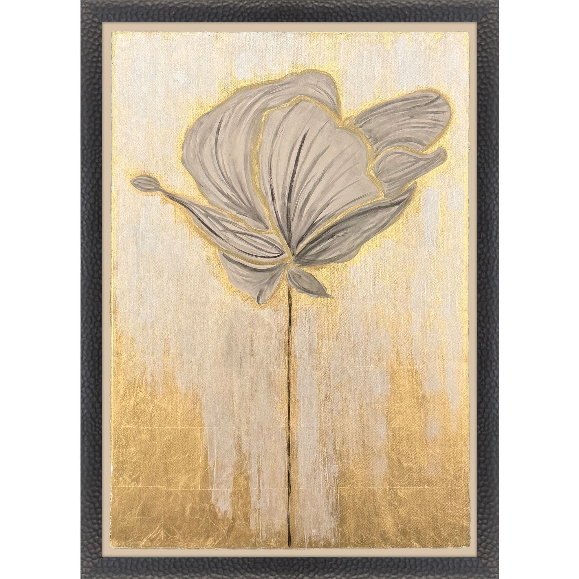 Quiet Luxury Metallic and Gray and White Framed Art, The Studio