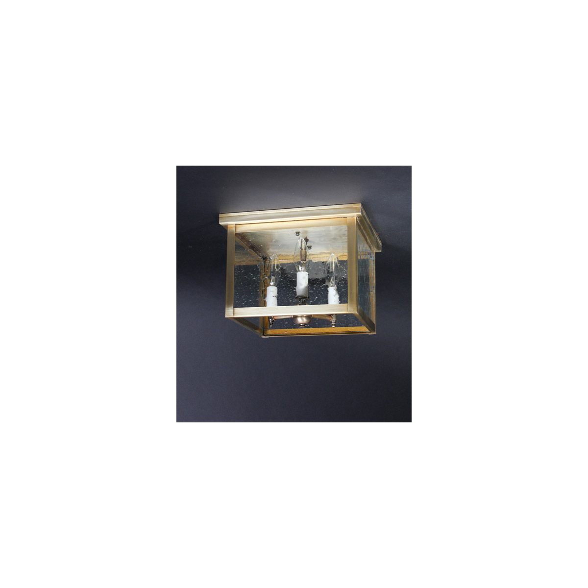 Hunter 3 Light 11 inch Antique Brass Flush Mount Ceiling Light in Clear Glass