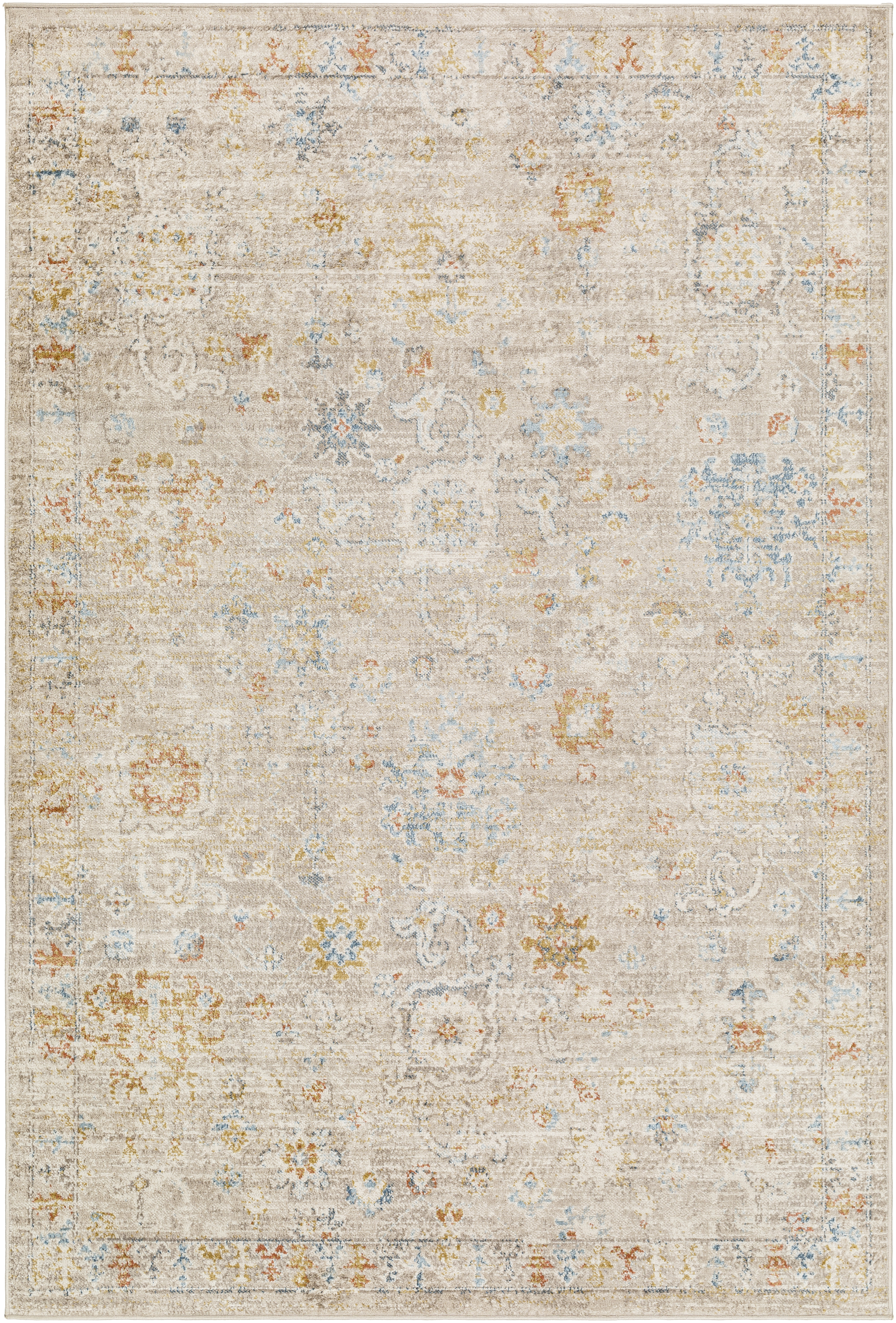 Pertek 108 X 79 inch Gray Rug, Rectangle