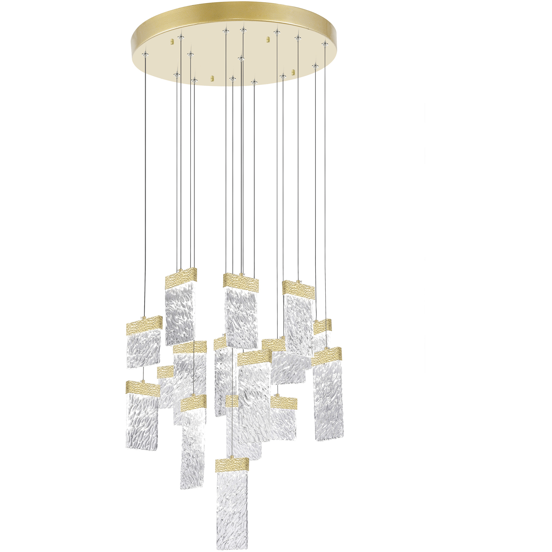 Carolina LED 32 inch Gold Leaf Down Chandelier Ceiling Light