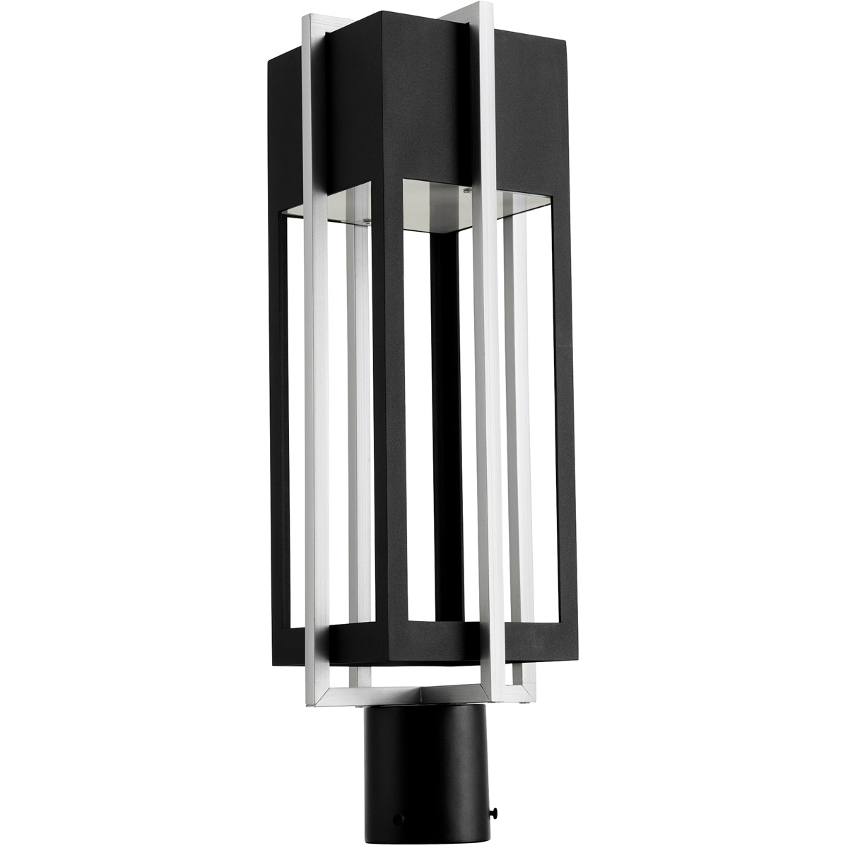 Al Fresco 1 Light 21.63 inch Noir and Brushed Aluminum Outdoor Post Lantern