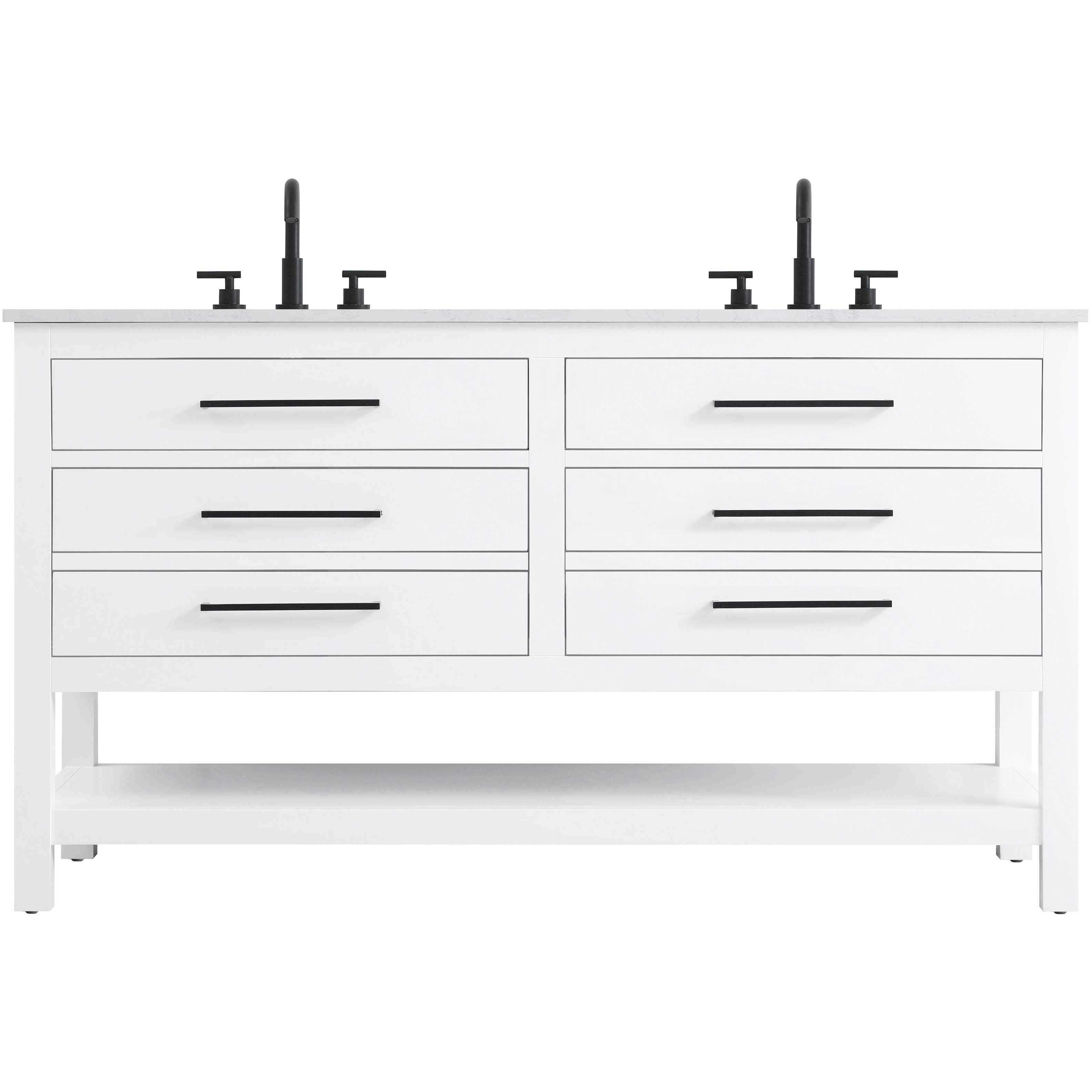 Karson 60 X 34 inch White Bathroom Vanity Cabinet