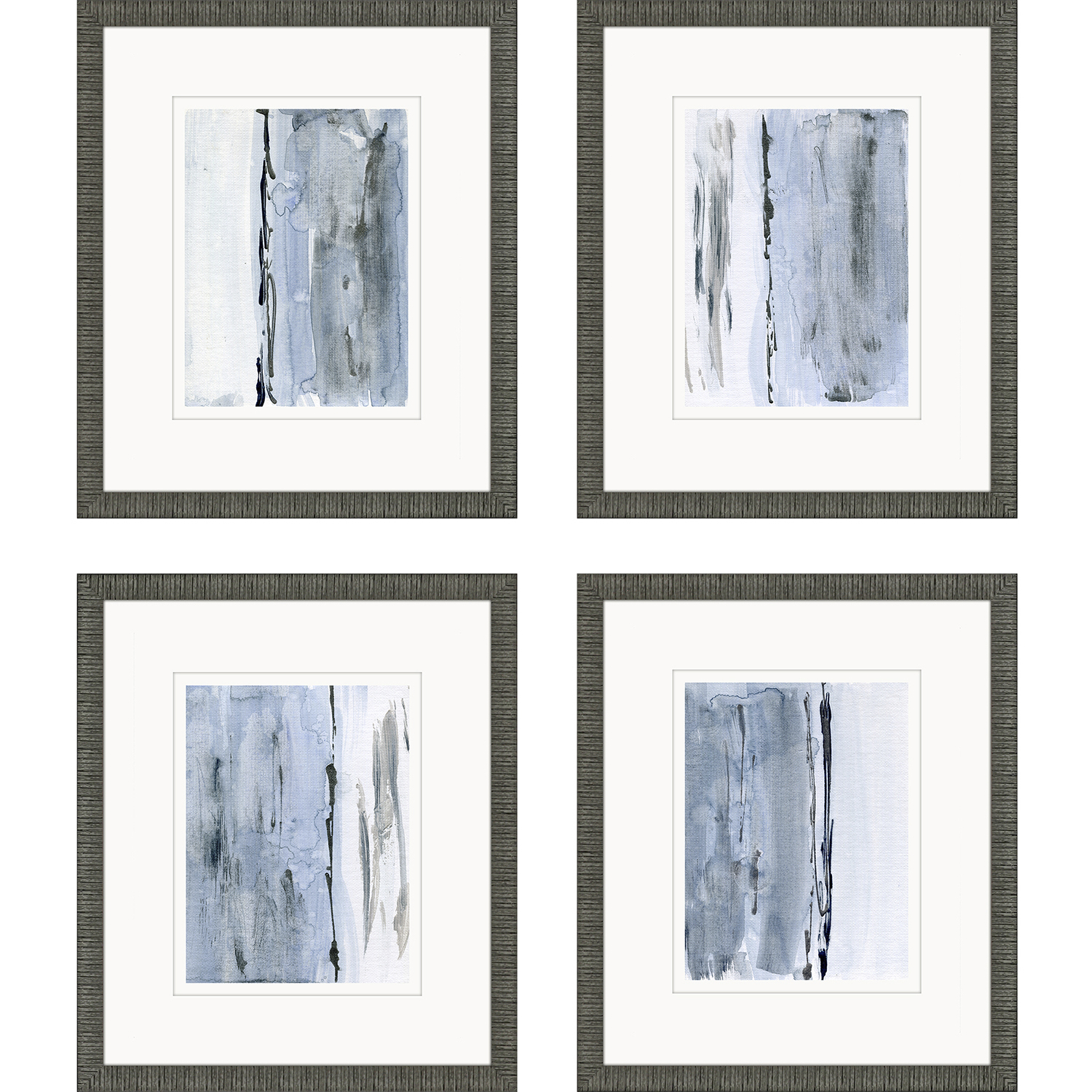Abstract Blue and White Framed Art