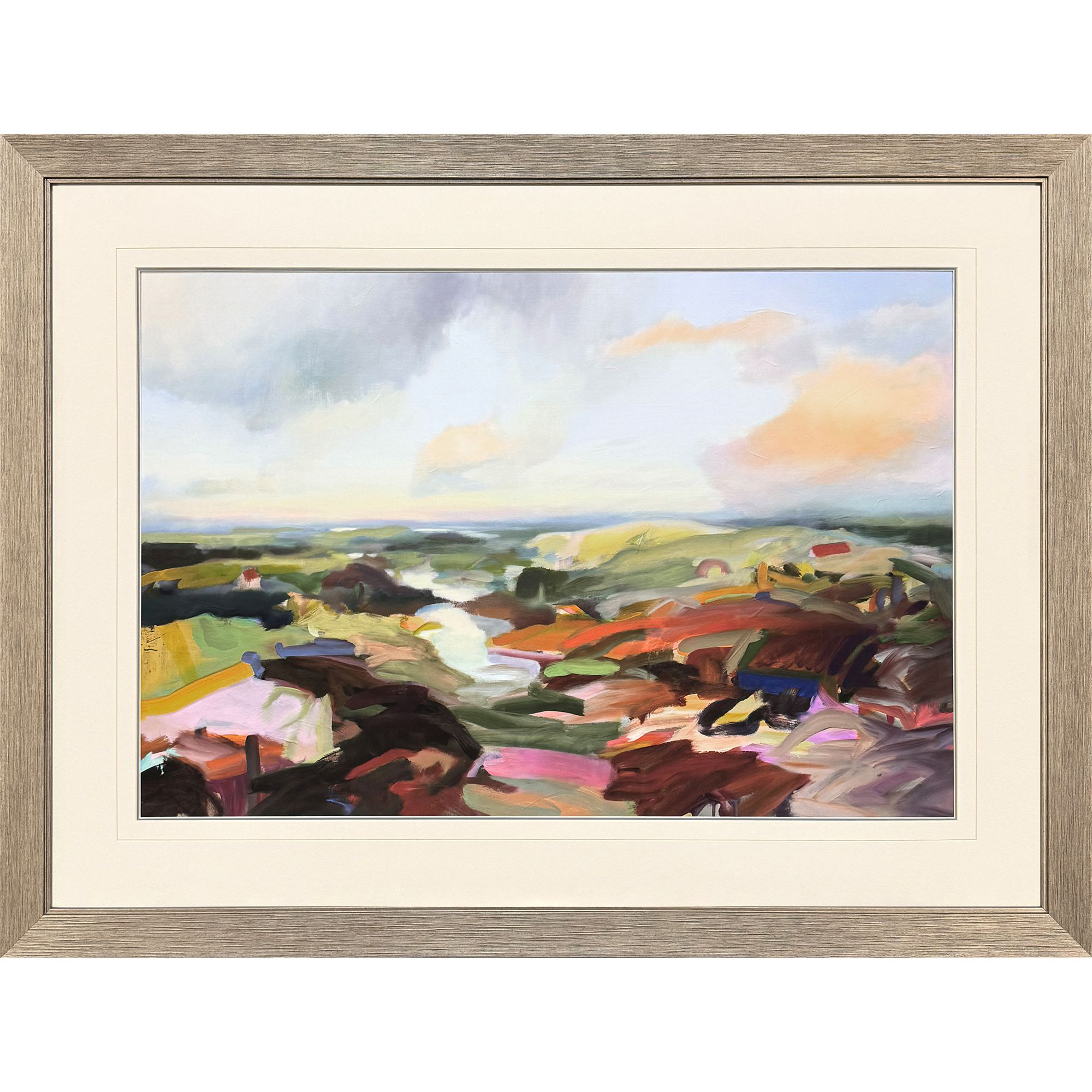 Inverness Blue and Green and Red and Orange Framed Art