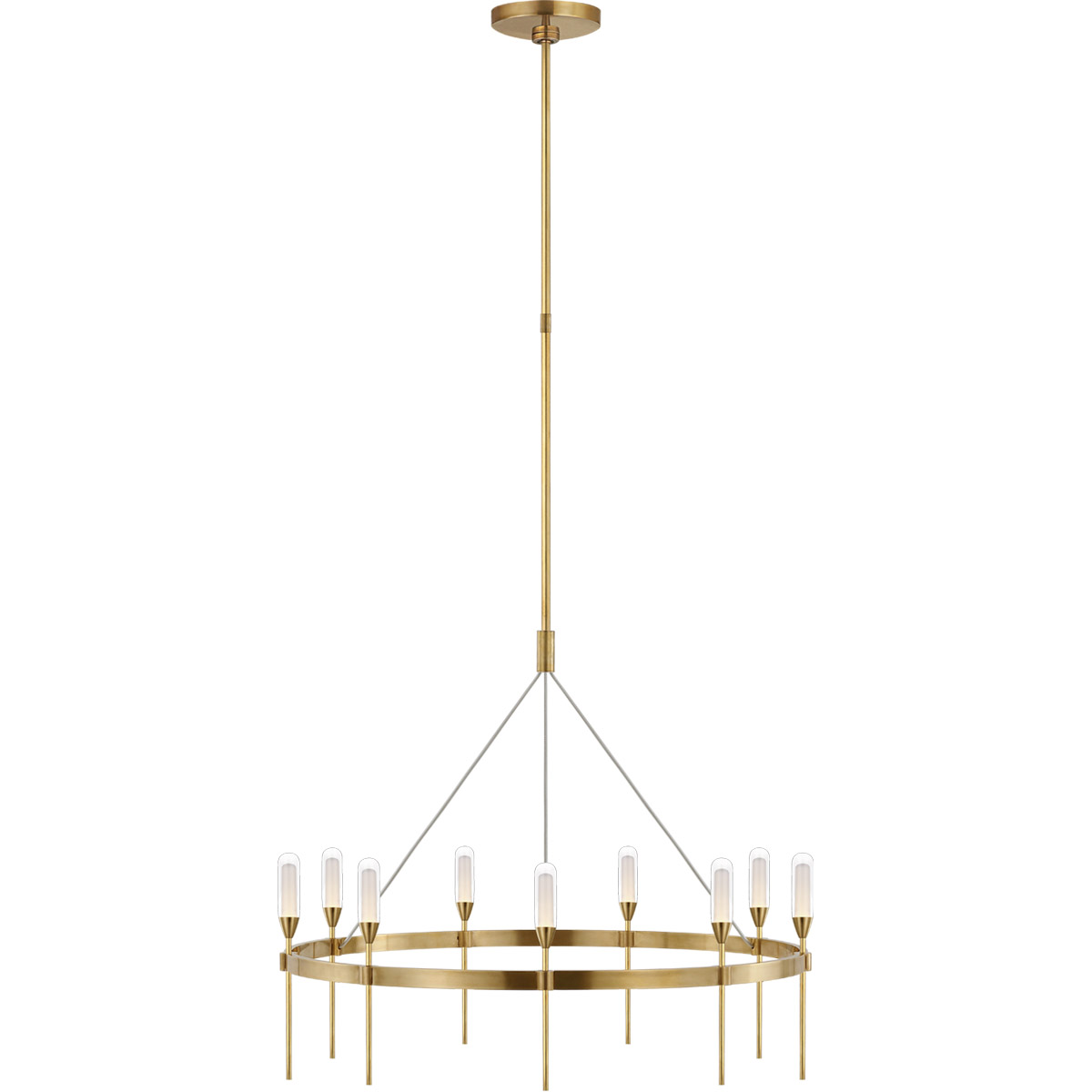 Peter Bristol Overture LED 28.75 inch Natural Brass Ring Chandelier Ceiling Light, Medium